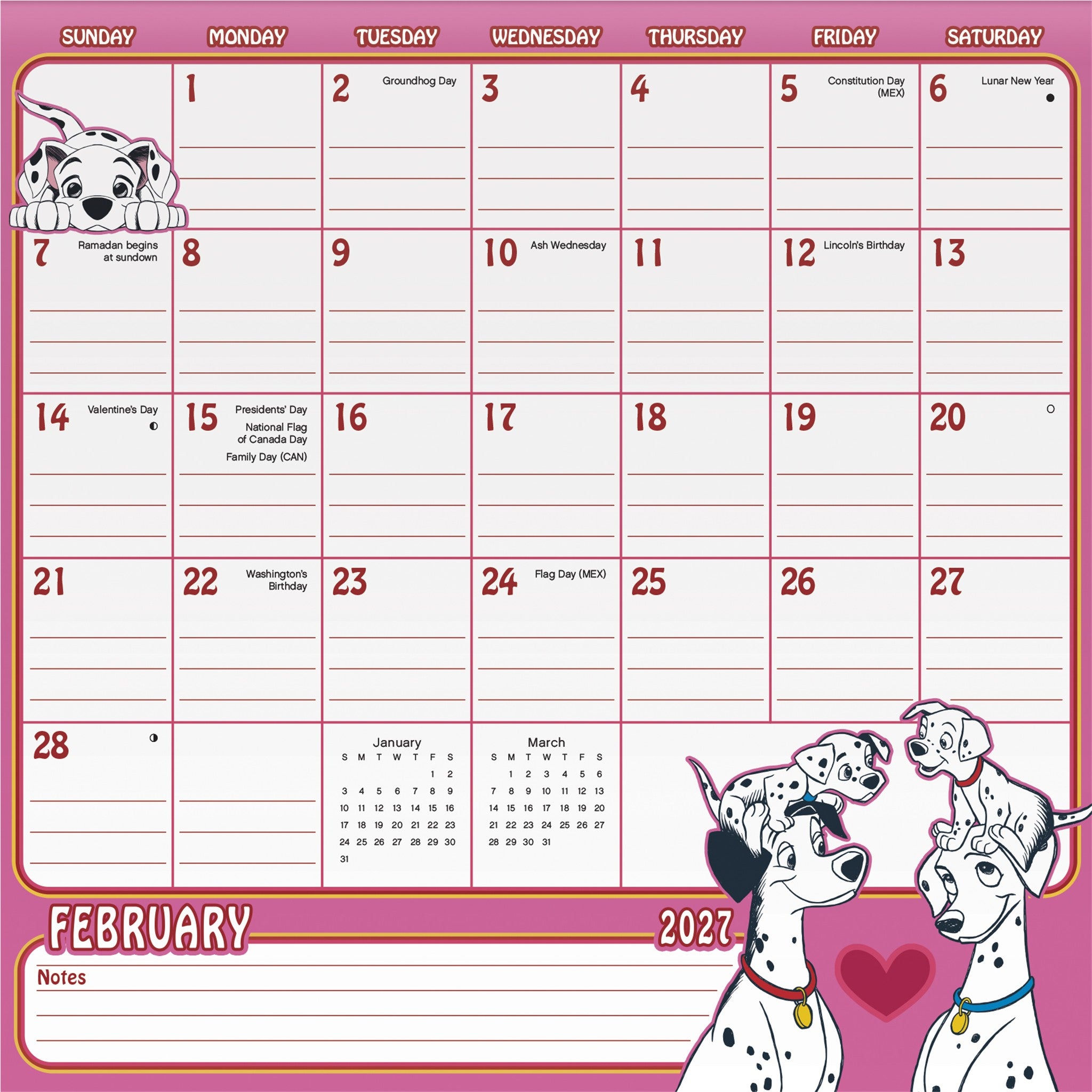 Disney Classic Family Magnetic 2027 Wall Calendar - Online Only