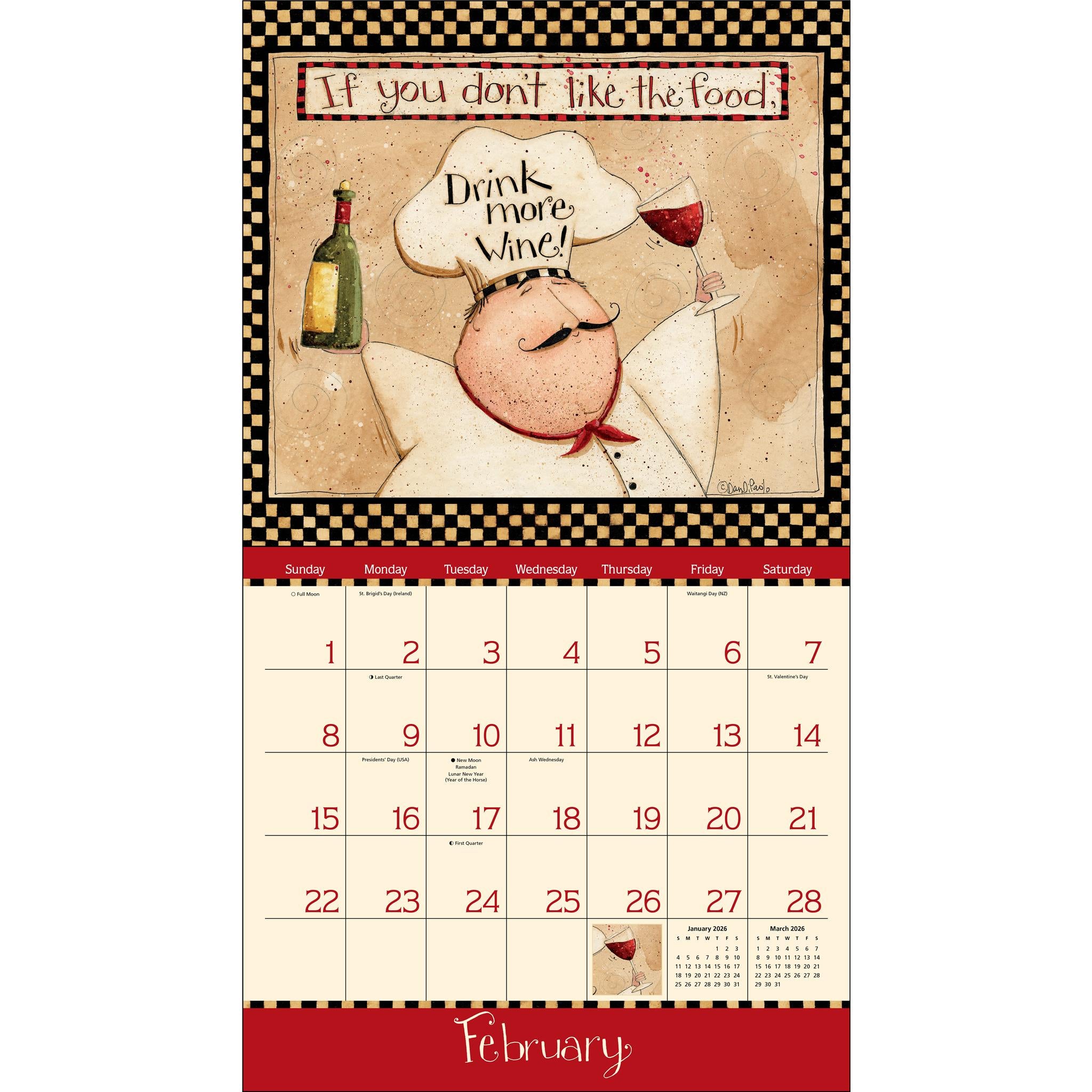 Home Is In The Kitchen Deluxe 2026 Wall Calendar