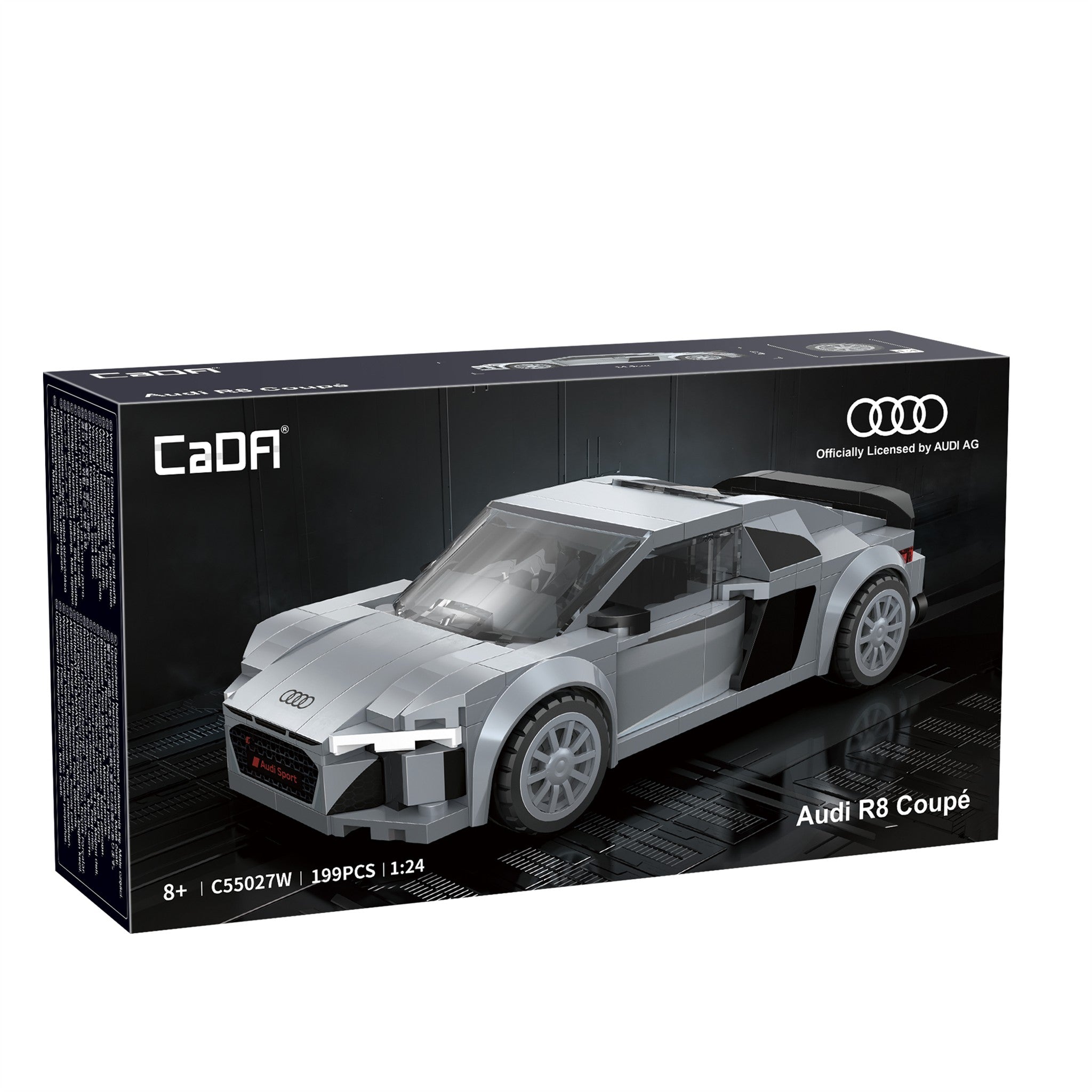 Silver 1:24 Audi R8 Coupe 199 Pieces