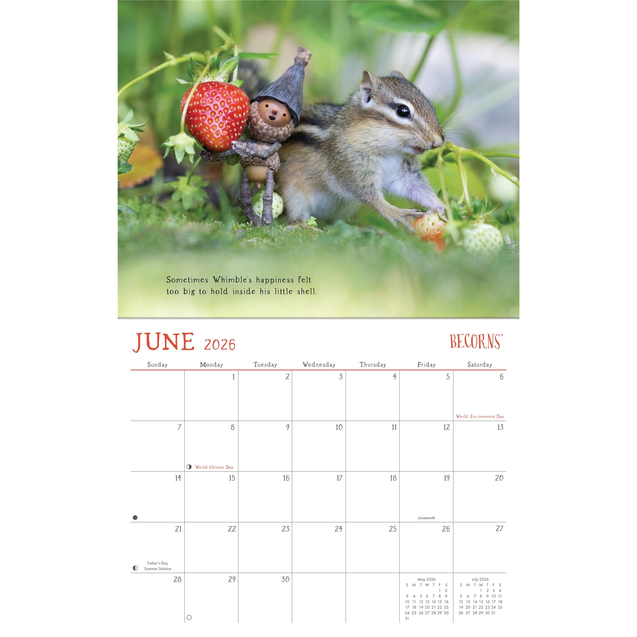 Becorns 2026 Wall Calendar