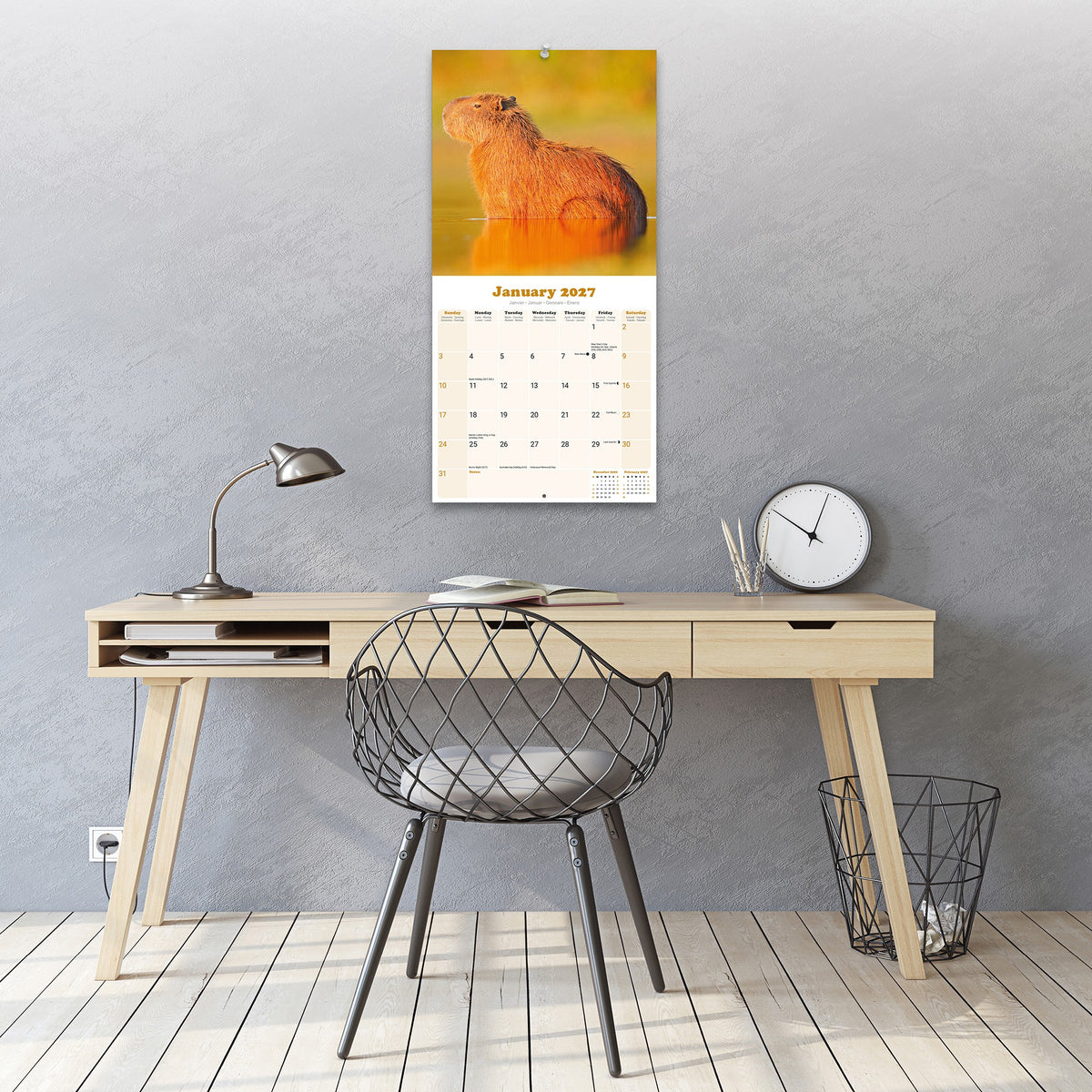 Capybara 2027 Wall Calendar