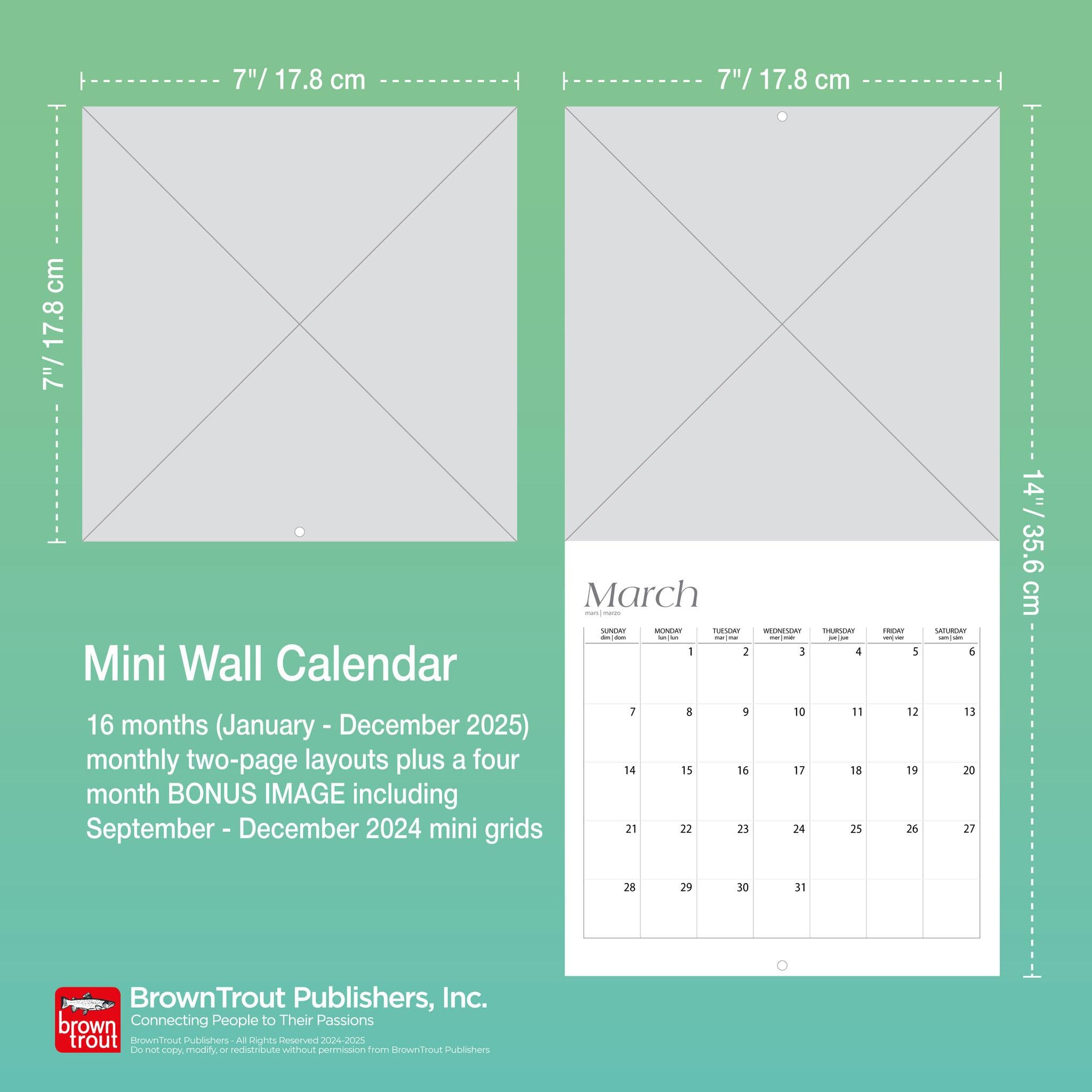 Boston Terrier Puppies Mini 2025 Calendar