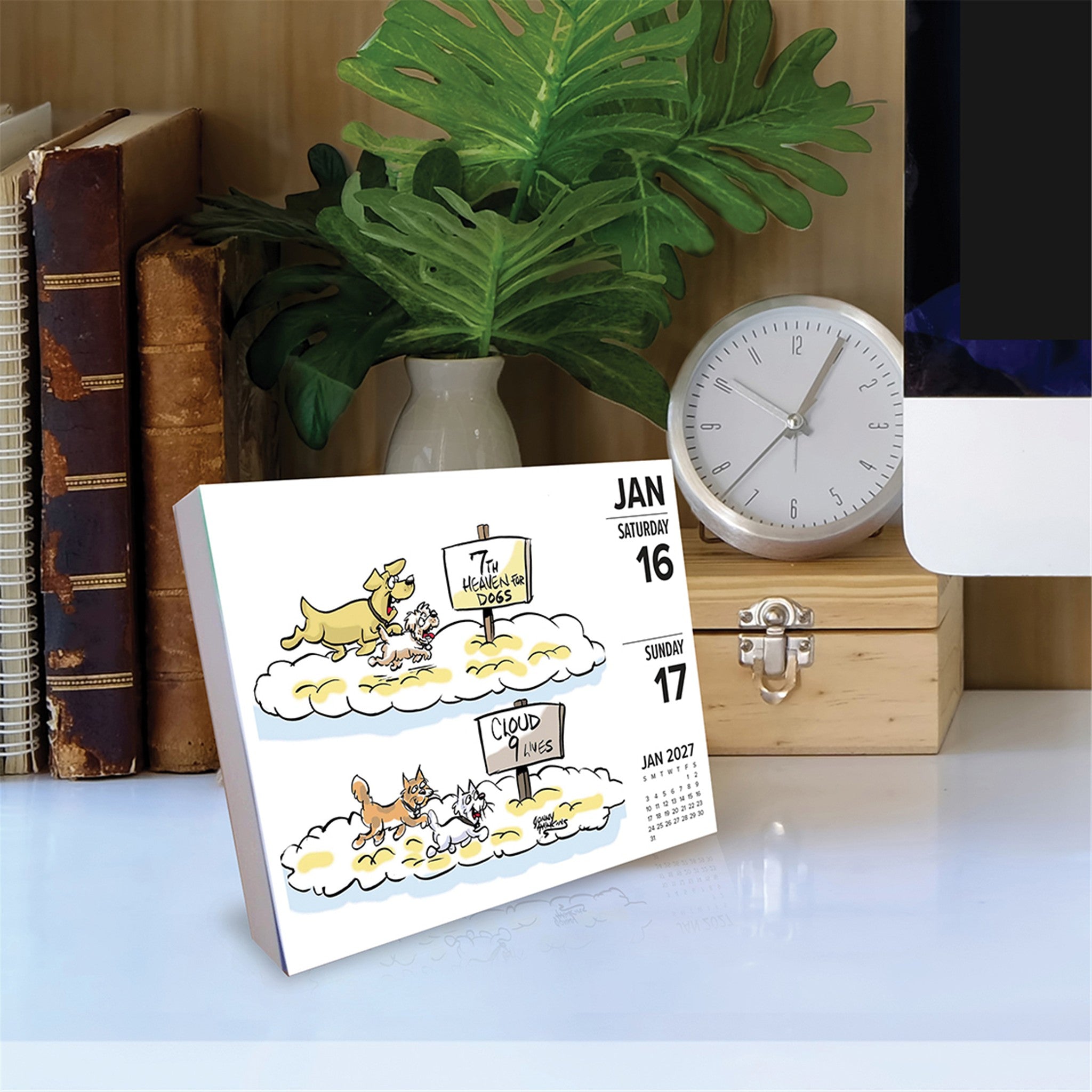 Dog Cartoon-a-Day by Jonny Hawkins 2027 Box Calendar - Online Only