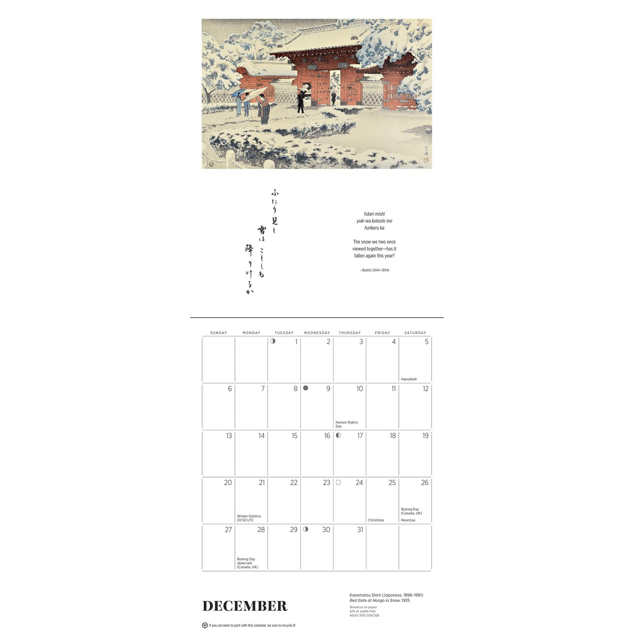 Haiku: Japanese Art And Poetry 2026 Mini Calendar
