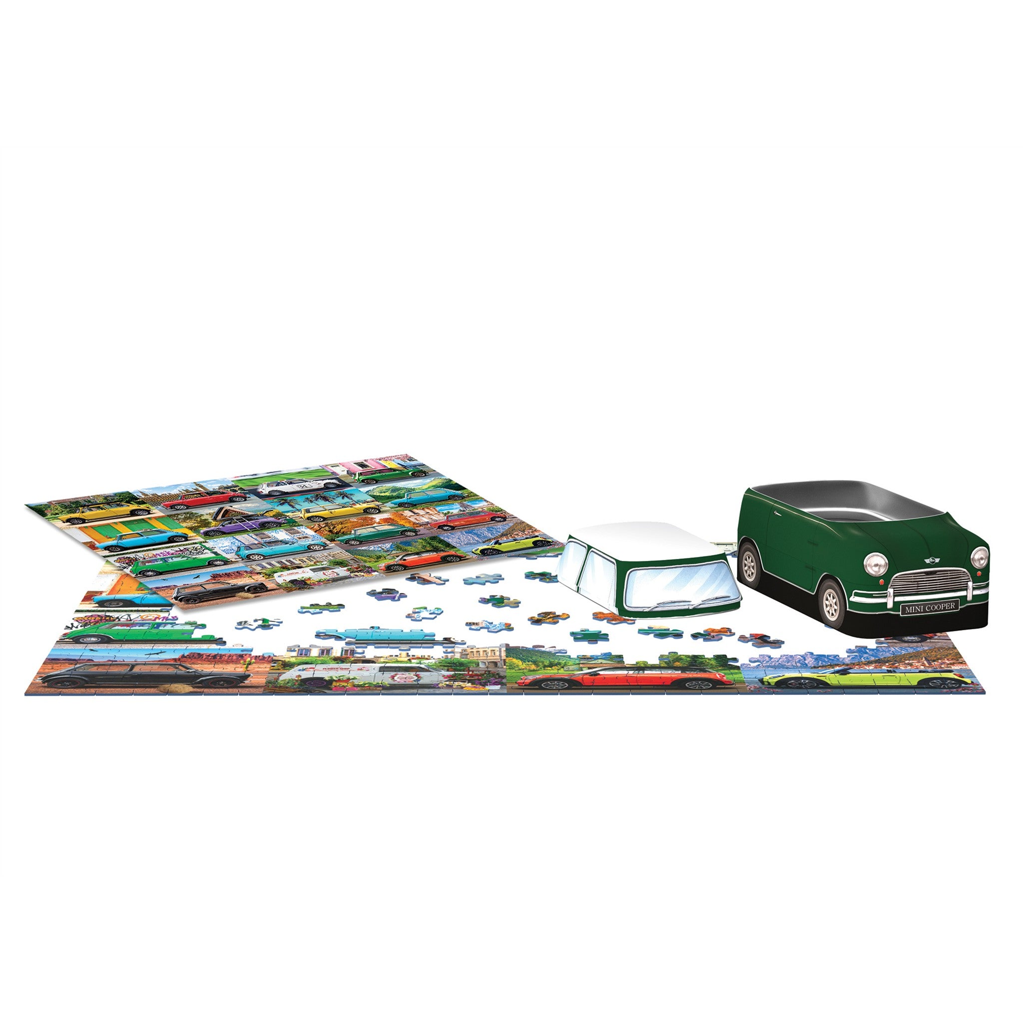 Classic Mini Cooper Shaped Tin 550 Piece Puzzle