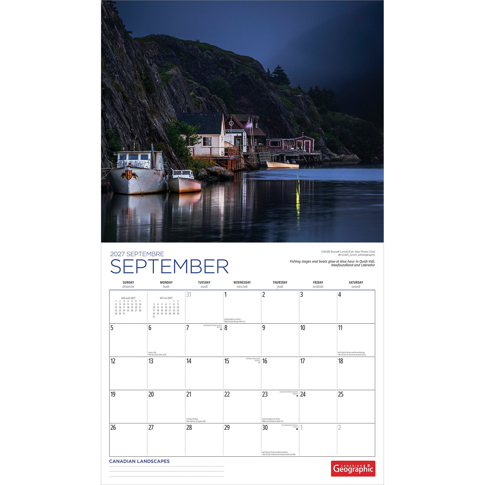 Canadian Geographic Canadian Landscapes 2027 Wall Calendar