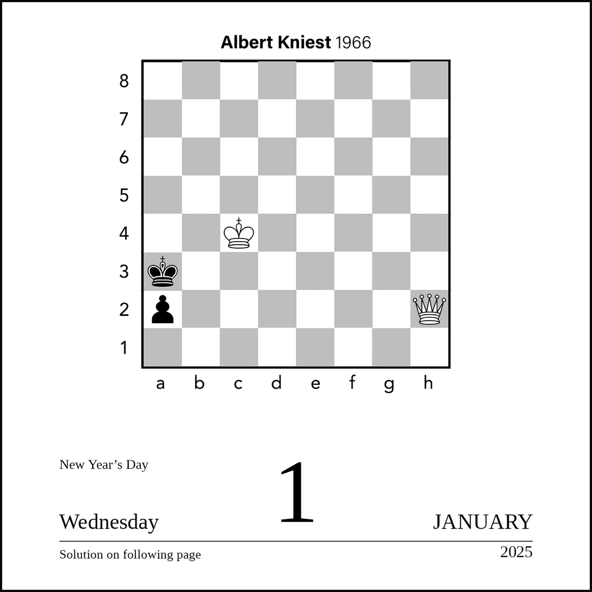 Chess Box 2025 Calendar
