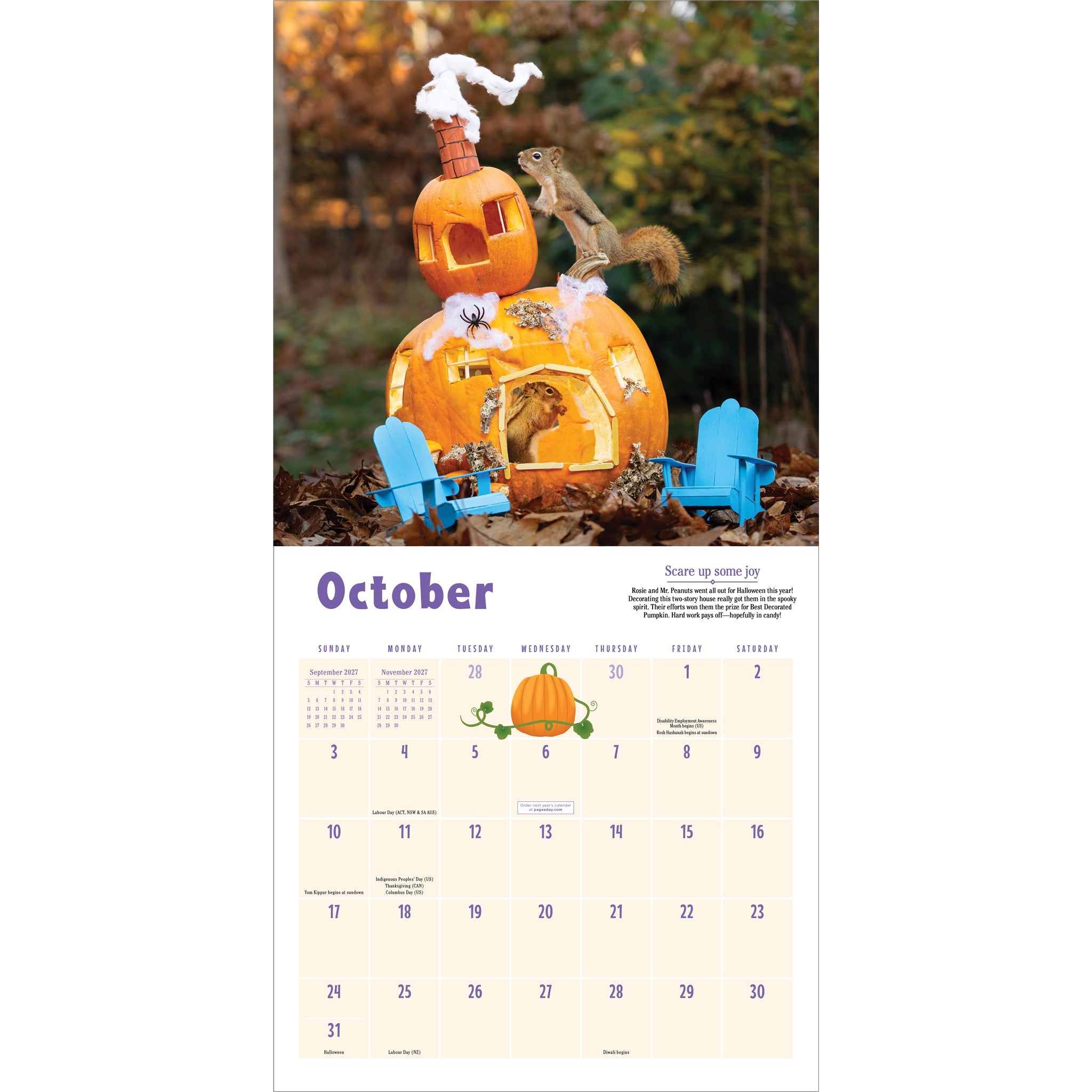 Secret Life of Squirrels 2027 Wall Calendar