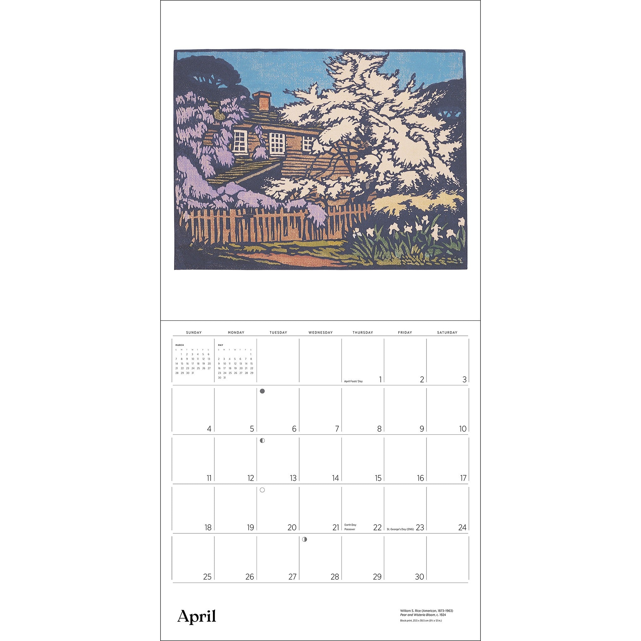 Arts and Crafts Block Prints 2027 Wall Calendar