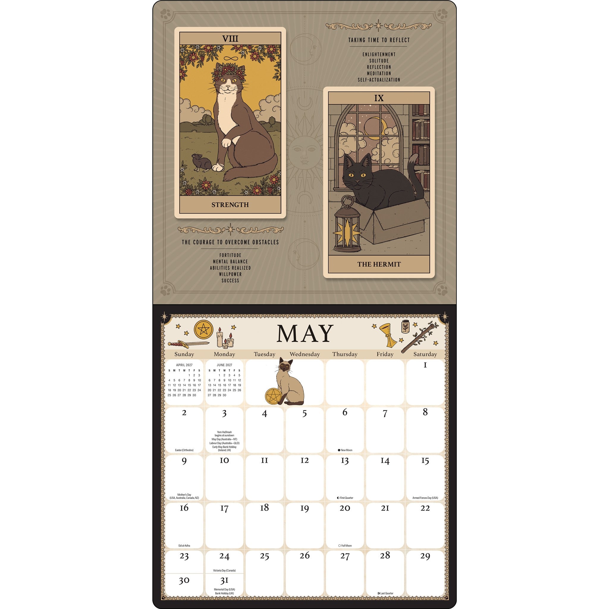 Cats Rule the Earth Tarot 2027 Wall Calendar