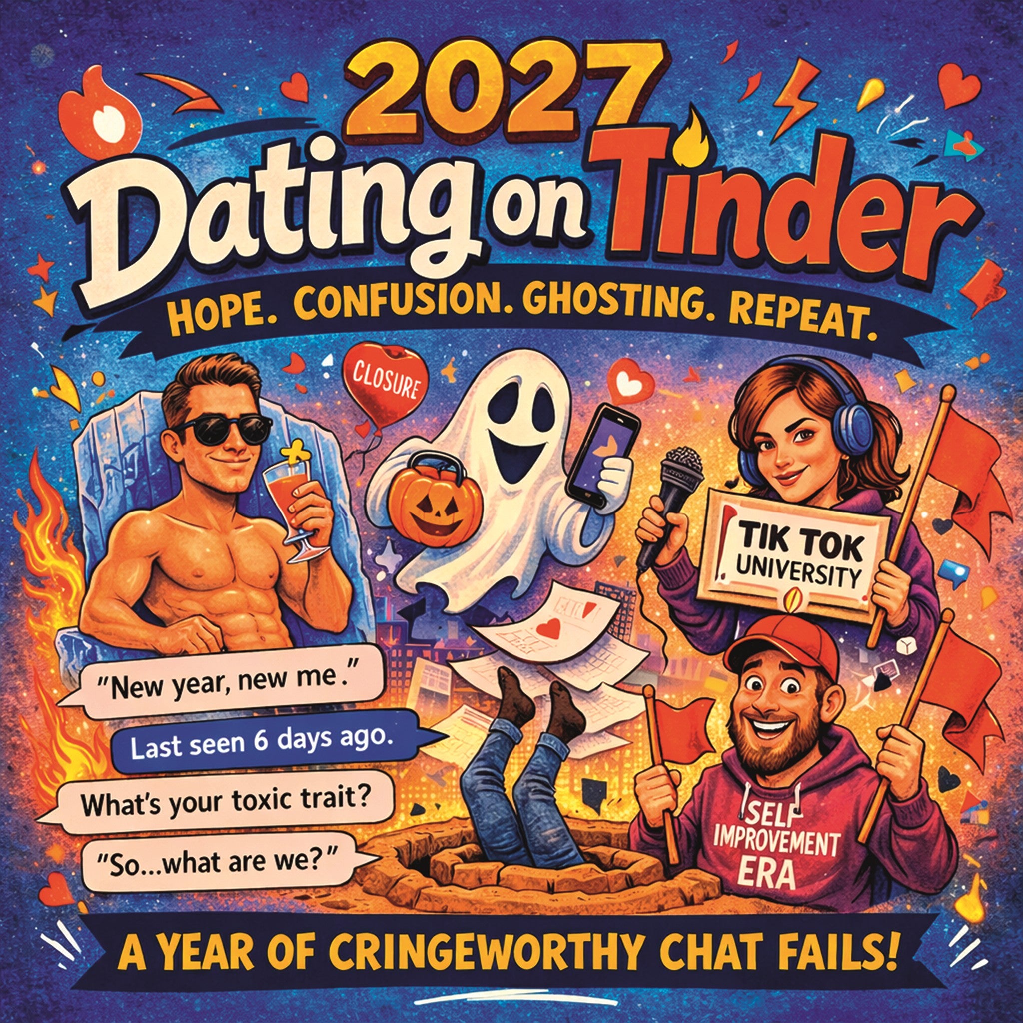 Dating on Tinder Exclusive 2027 Wall Calendar