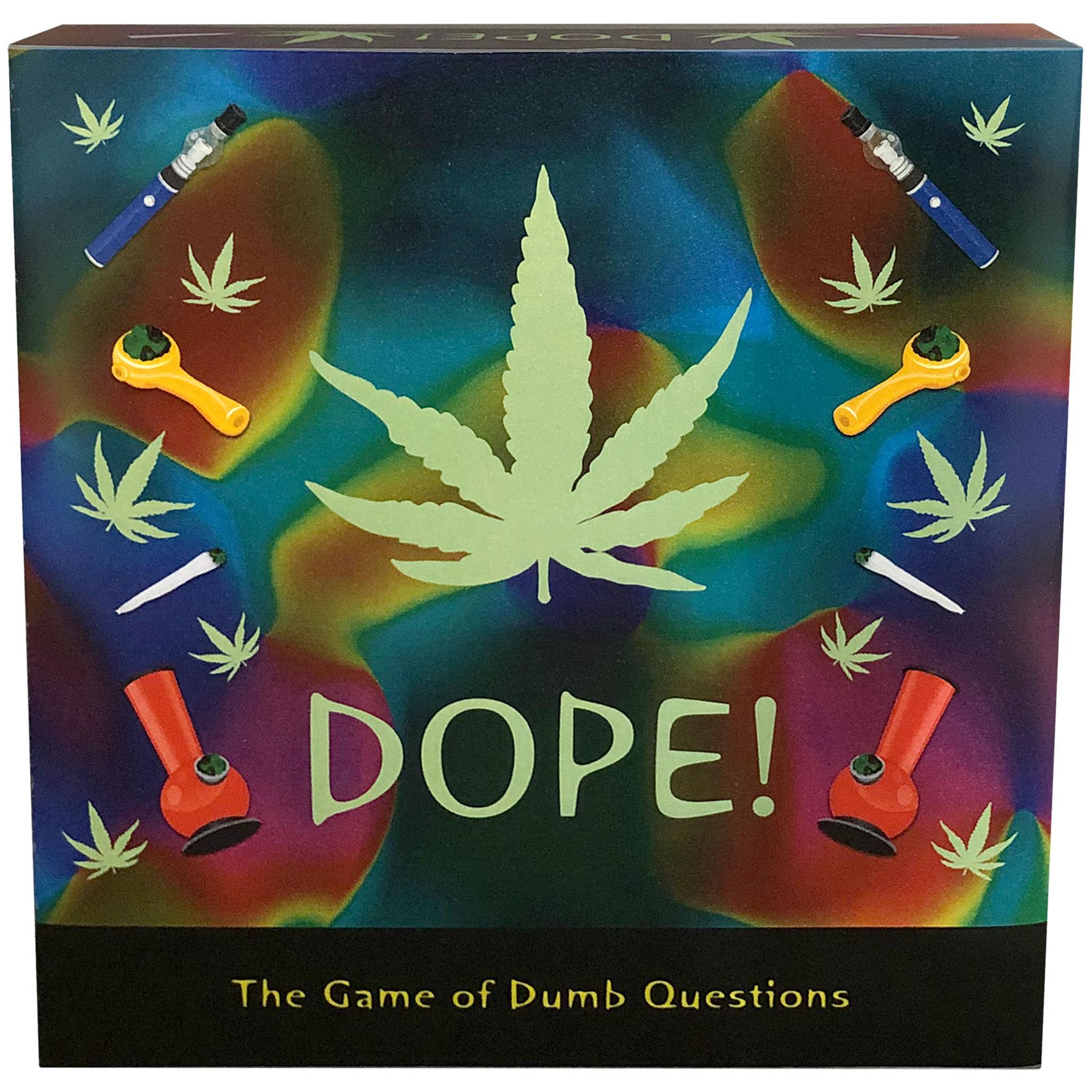 The product image shows the packaging of a game called 'Dope'. The cover features a colorful design with images of marijuana leaves, a pipe, and the title text prominently displayed.