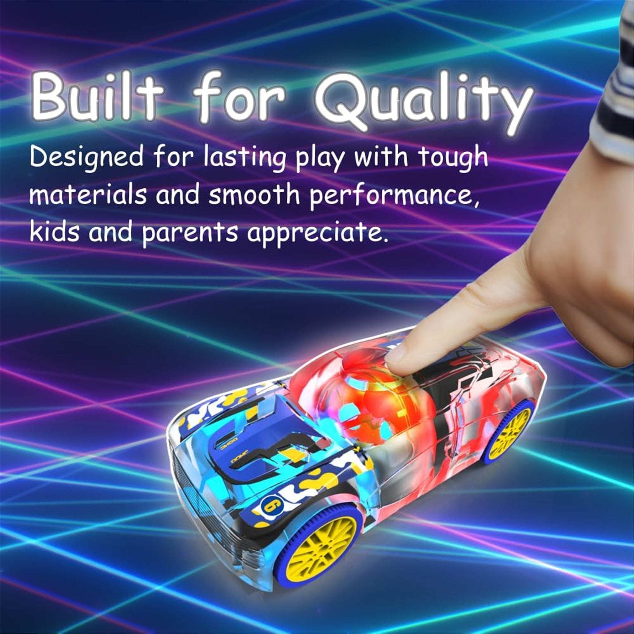 Blue/Yellow Muscle Car Marble Racer