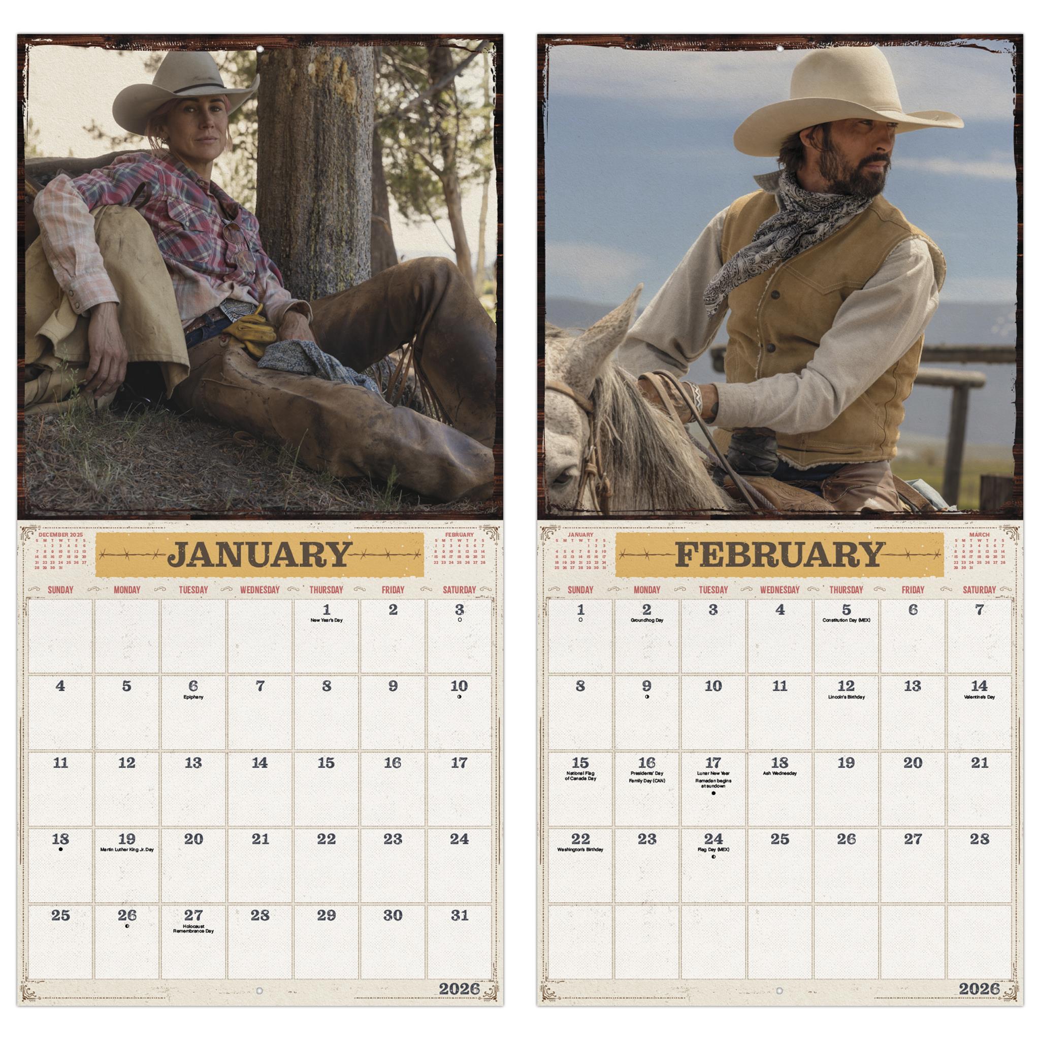 Yellowstone From The Bunkhouse 2026 Wall Calendar