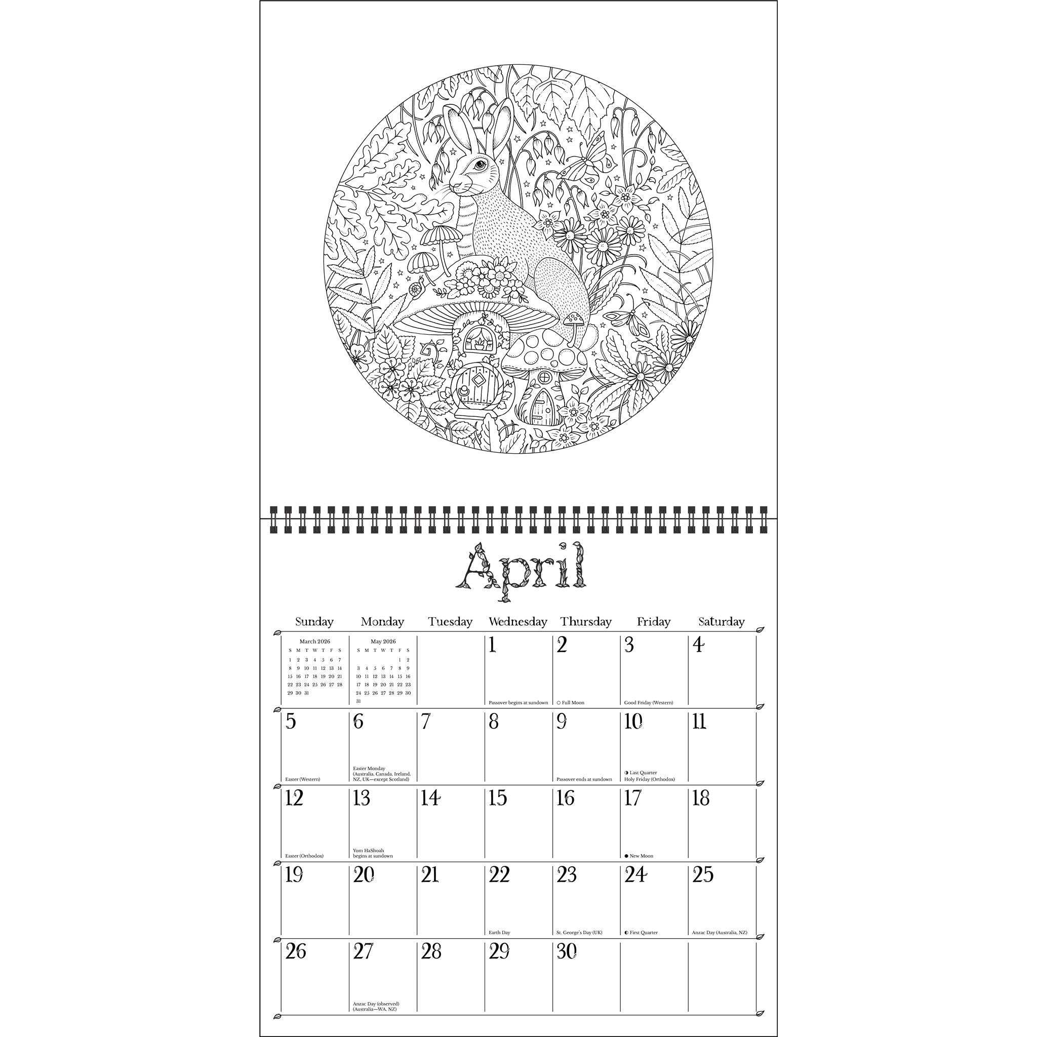 Johanna Basford's Coloring 2026 Wall Calendar