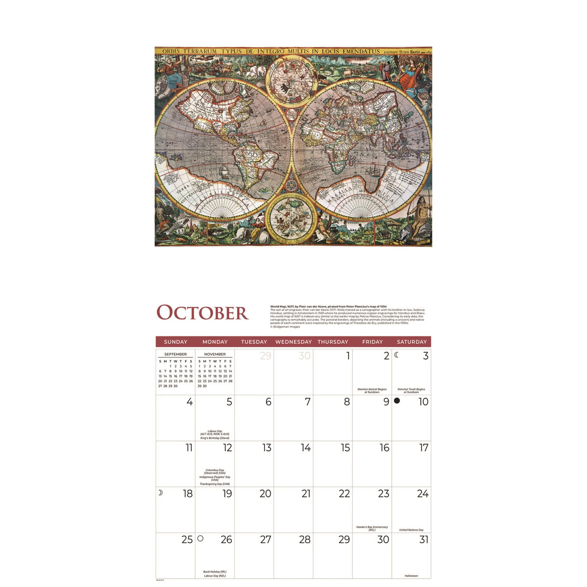 Antique Maps 2026 Wall Calendar