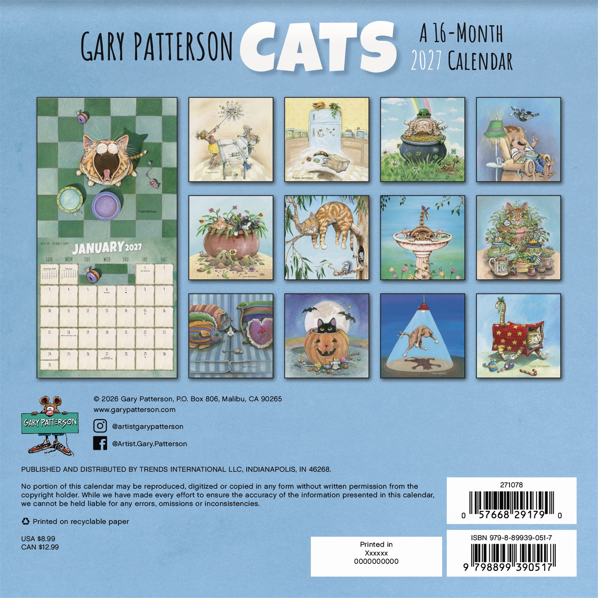 Gary Patterson - Cats 2027 Mini Calendar