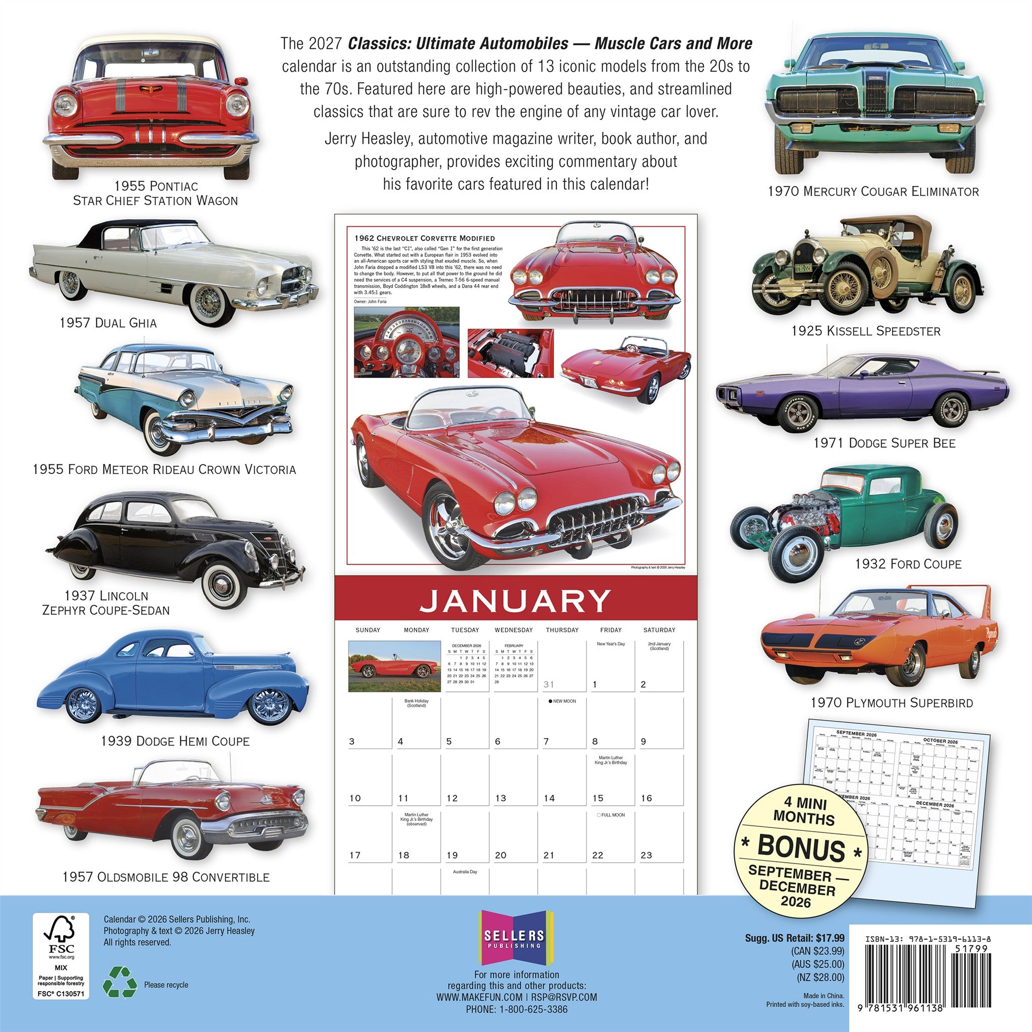 Classics: Ultimate Automobiles 2027 Wall Calendar