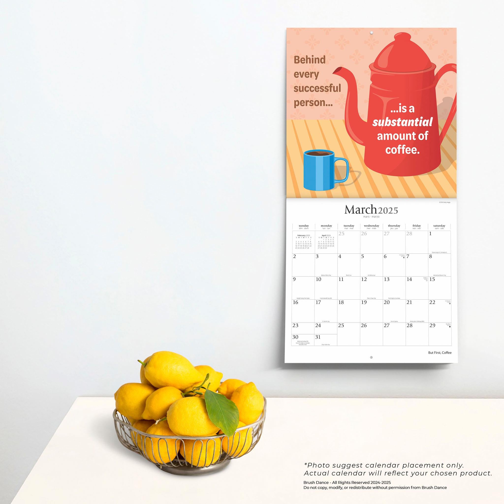 But First Coffee Wall 2025 Calendar