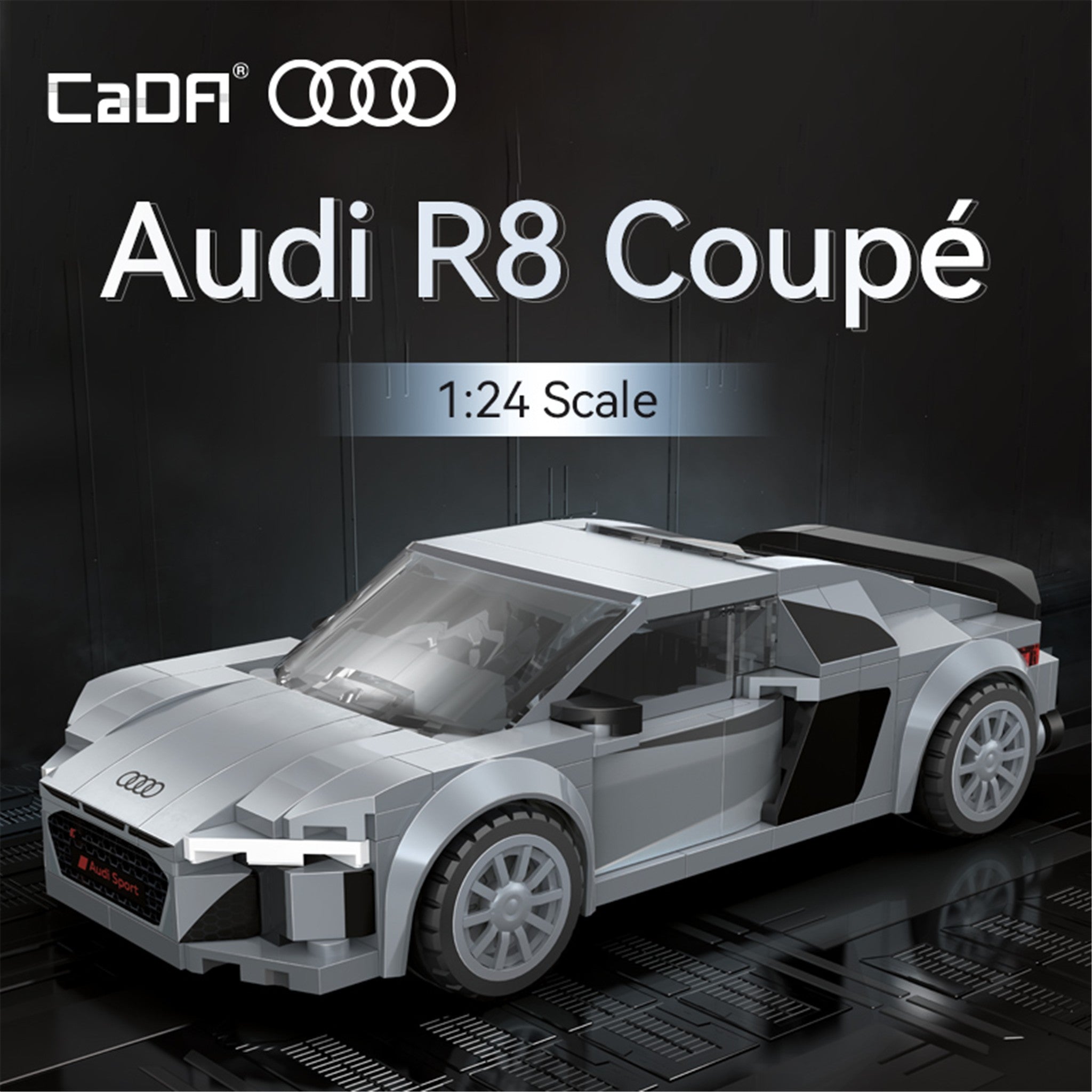 Silver 1:24 Audi R8 Coupe 199 Pieces
