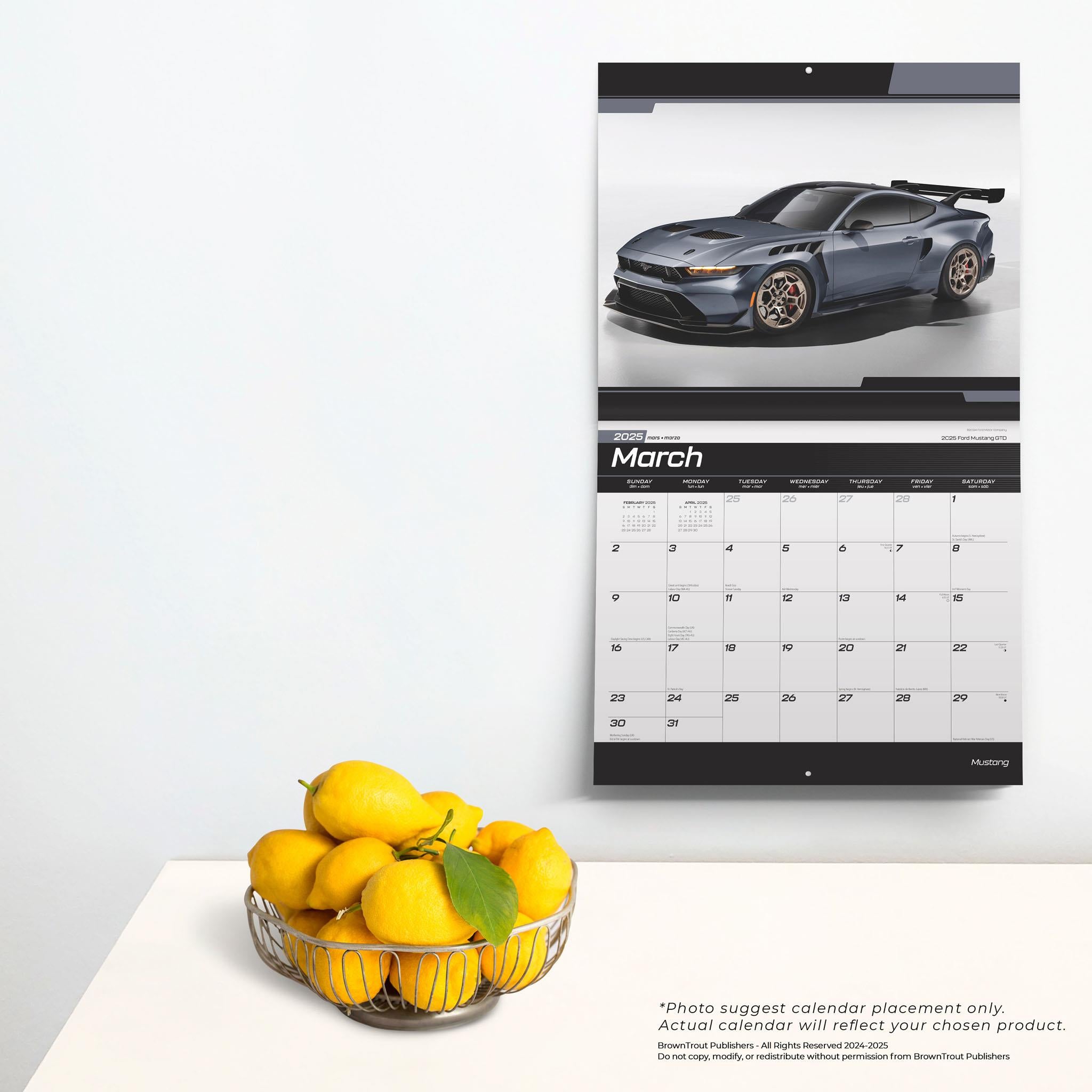 Mustang Deluxe Wall 2025 Calendar