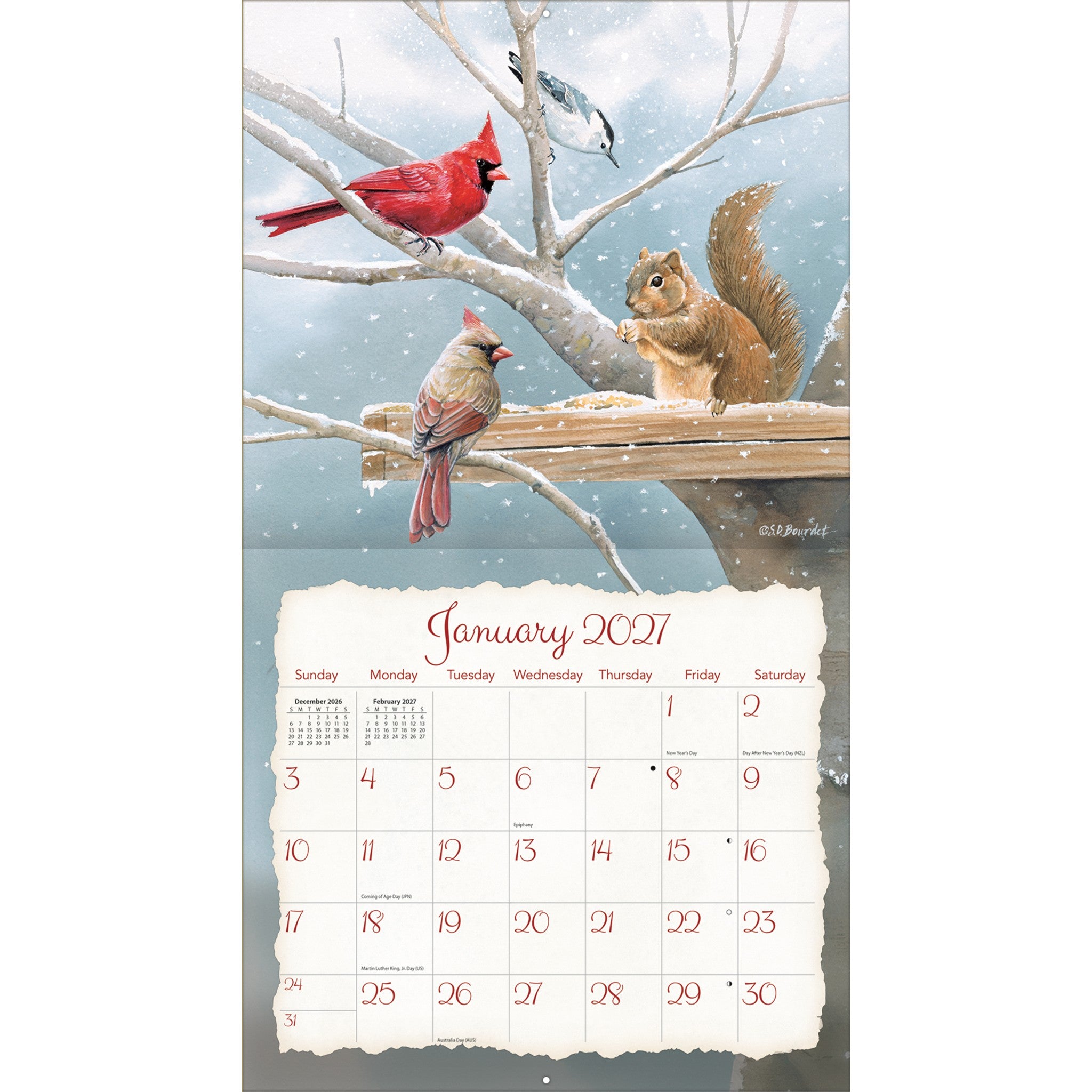 Songbirds 2027 Wall Calendar