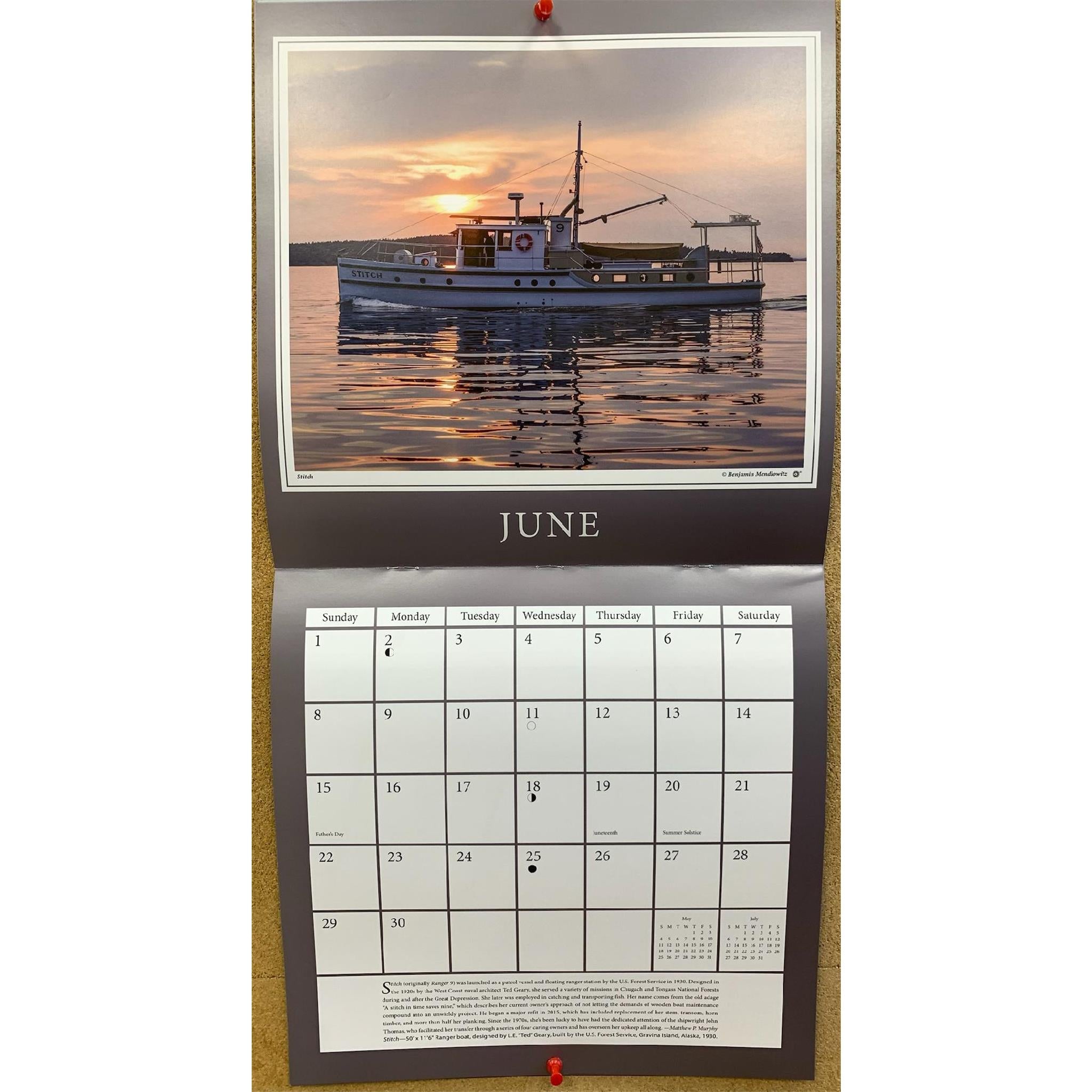 Wooden Boats 2026 Wall Calendar