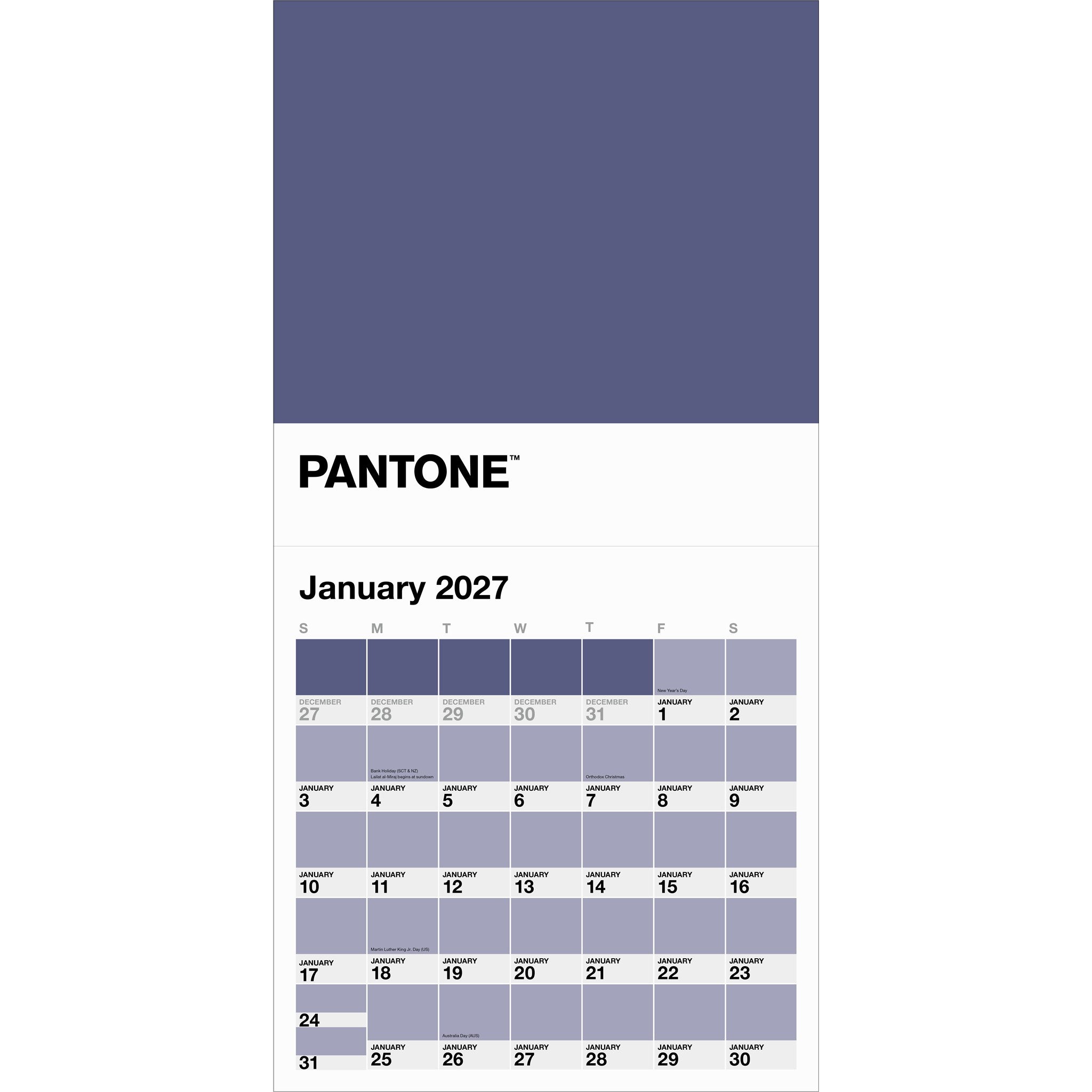 Pantone 2027 Wall Calendar - Online Only