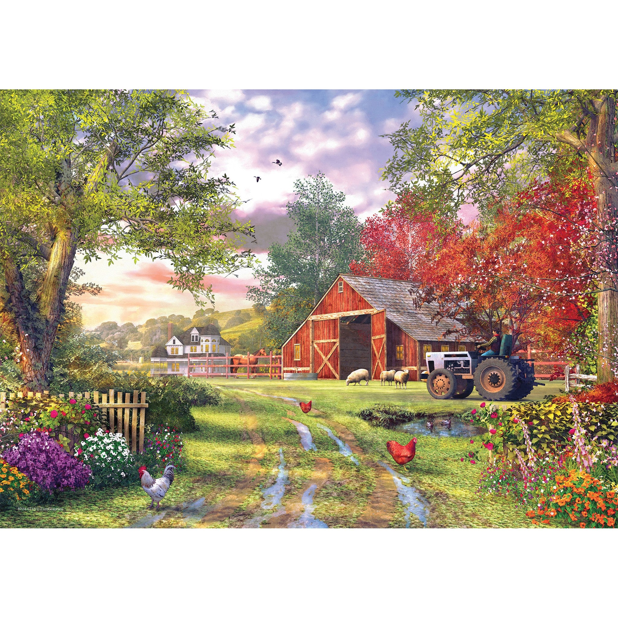 Evening at the Barnyard 104 Piece Puzzle