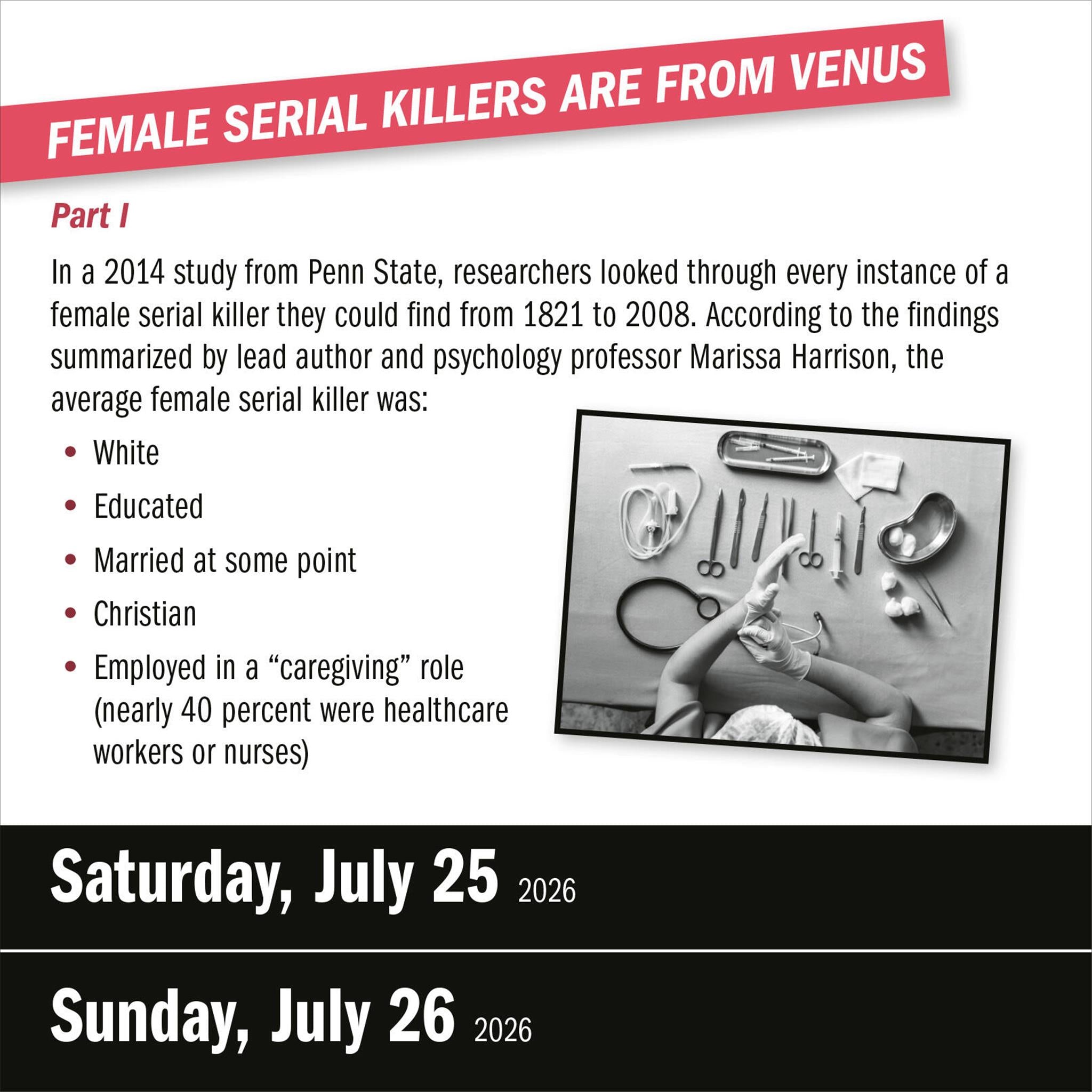 True Crime 365 2026 Box Calendar