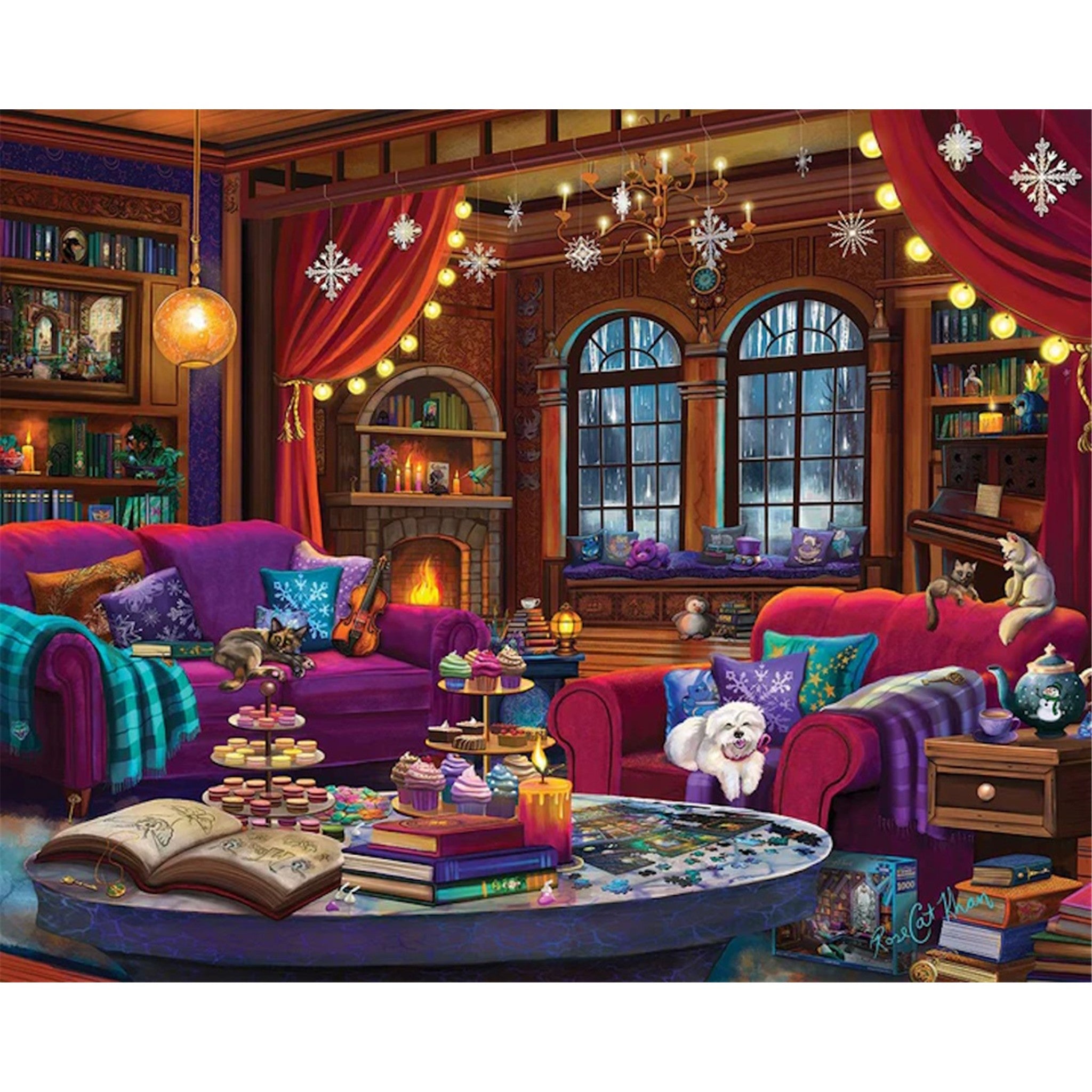 Winter Book Haven 1000 Piece Puzzle