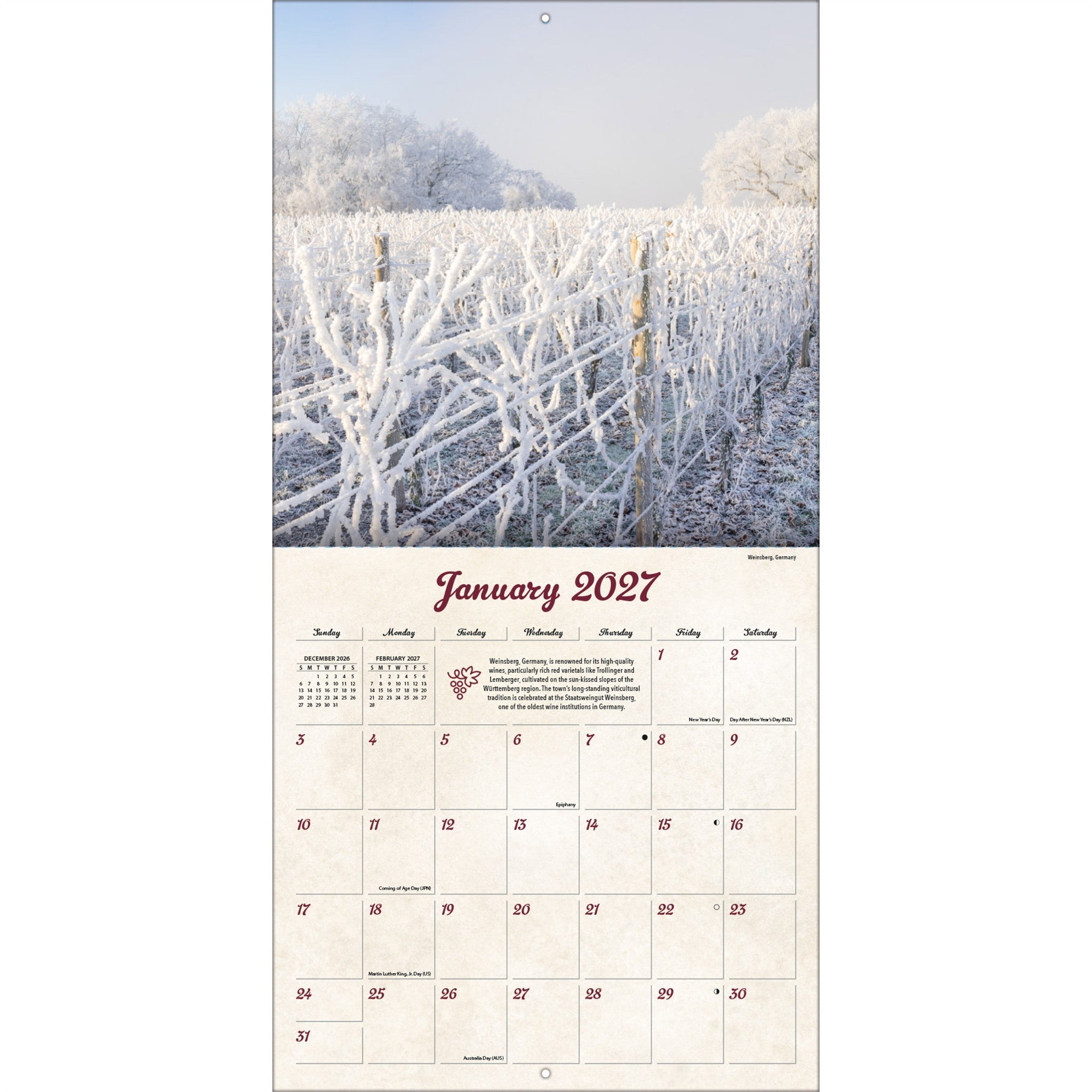 Wine Country 2027 Wall Calendar