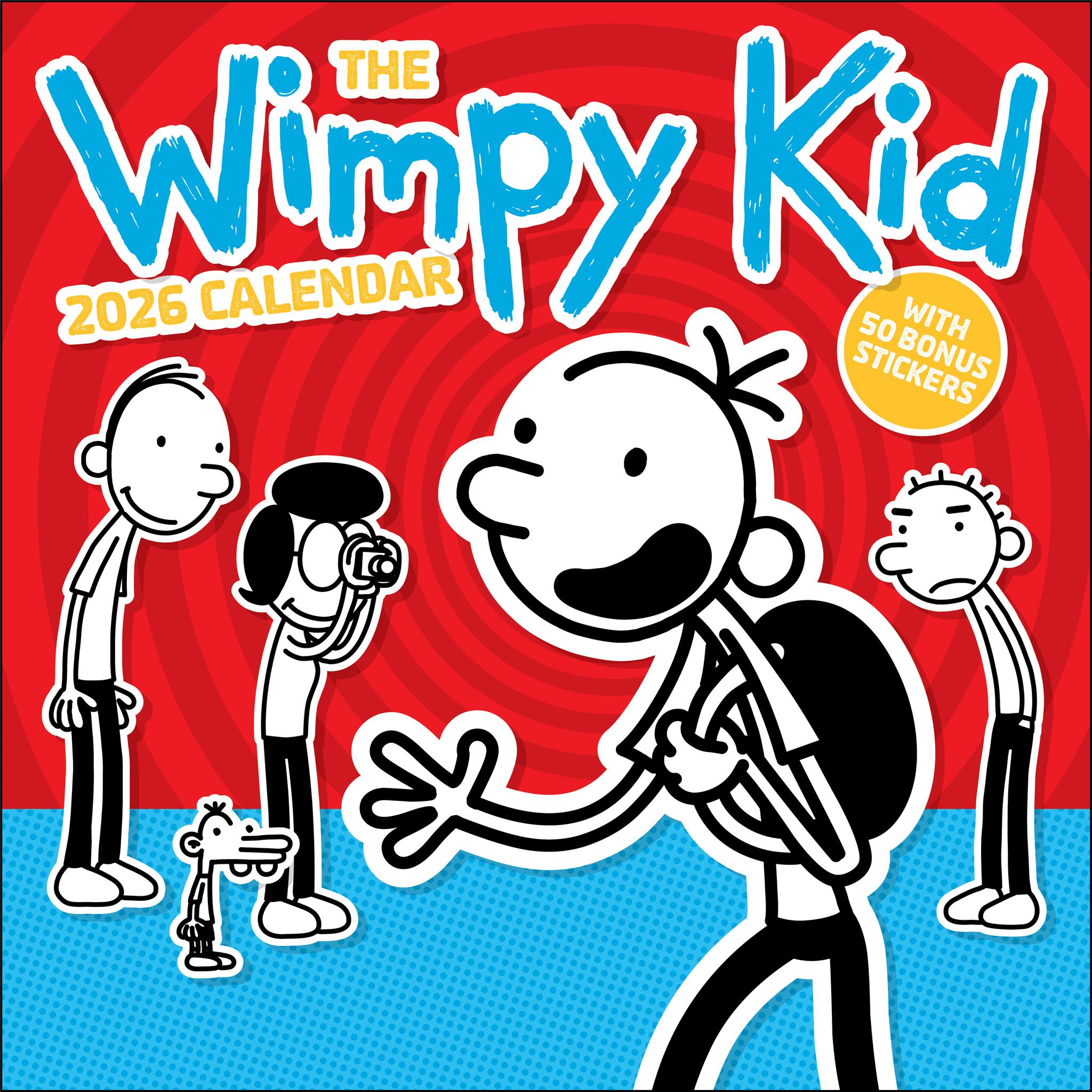 Wimpy Kid with Stickers 2026 Wall Calendar