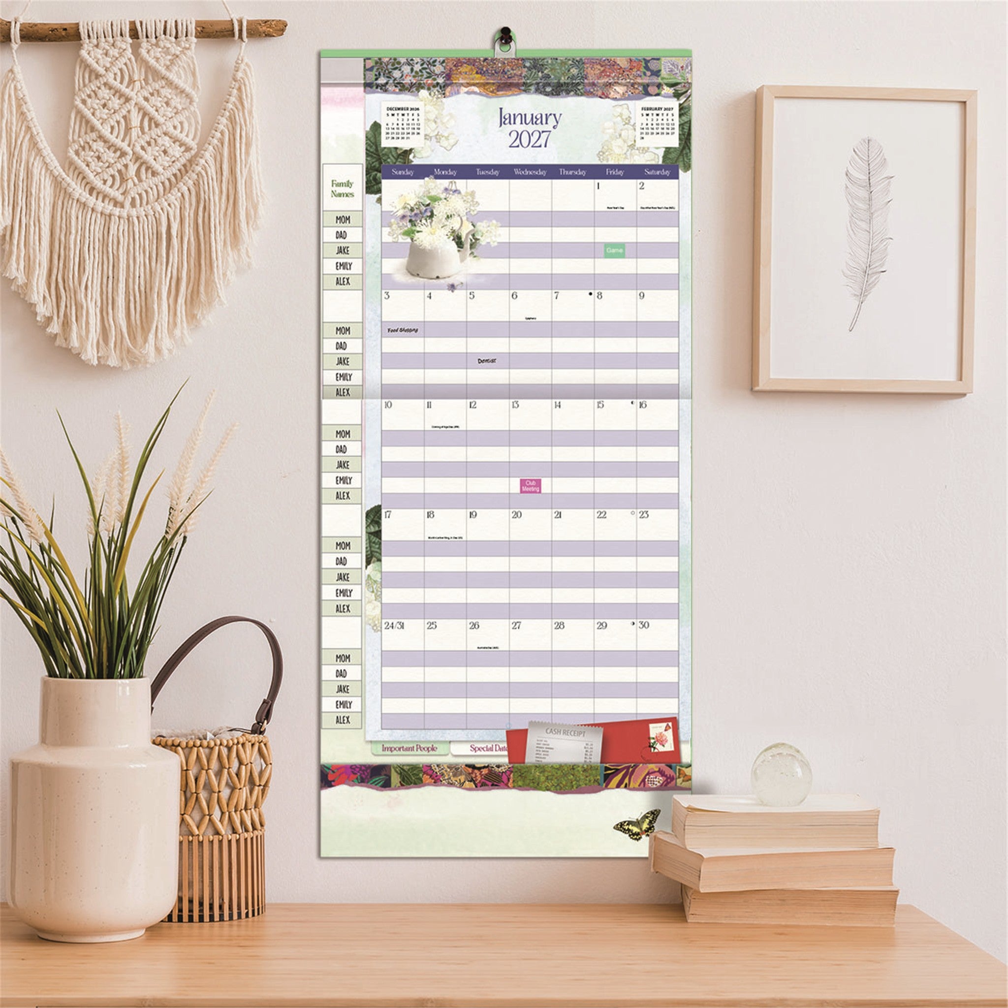 Botanical Gardens Plan it 2026-2027 Wall Calendar