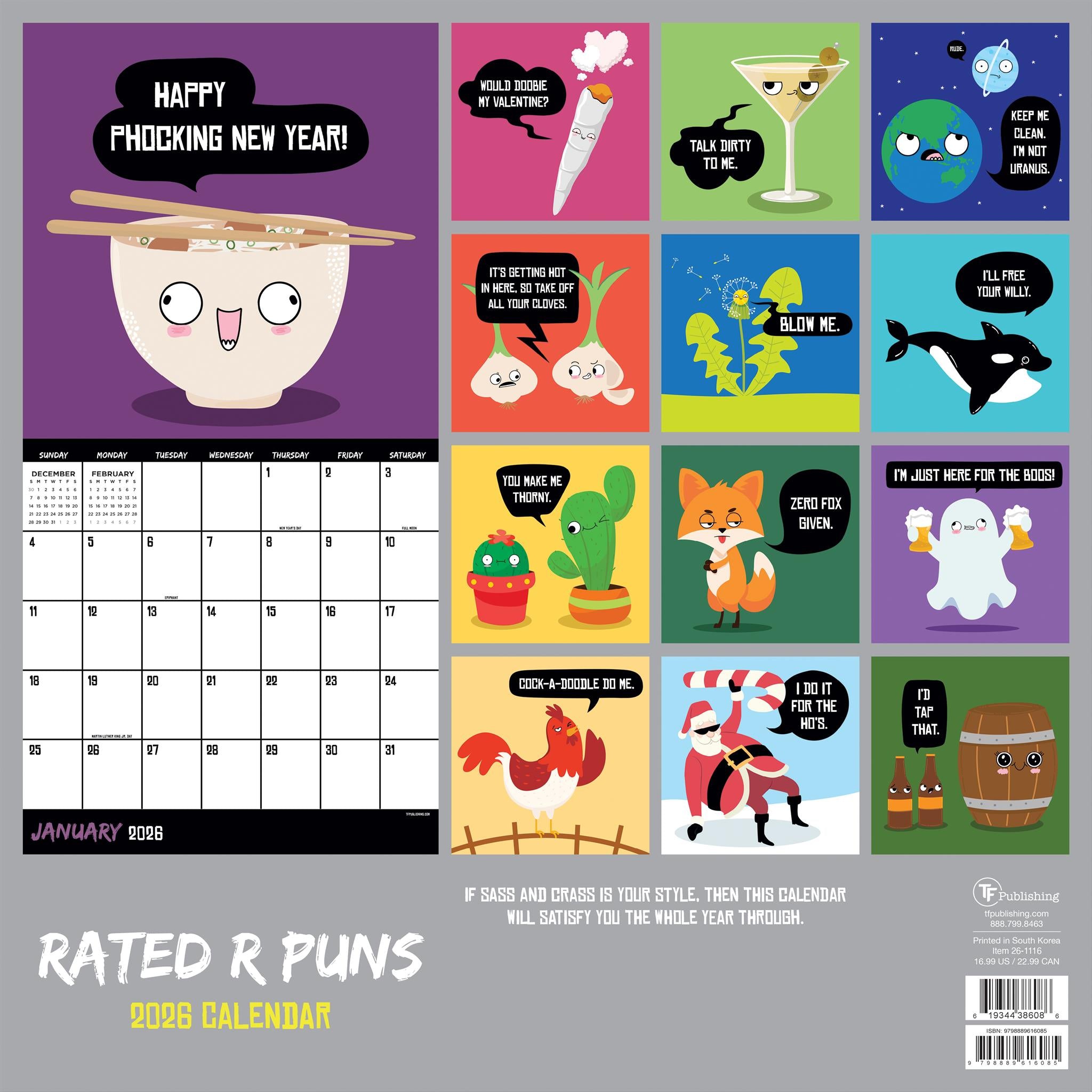 Rated R Puns 2026 Wall Calendar - Online Only
