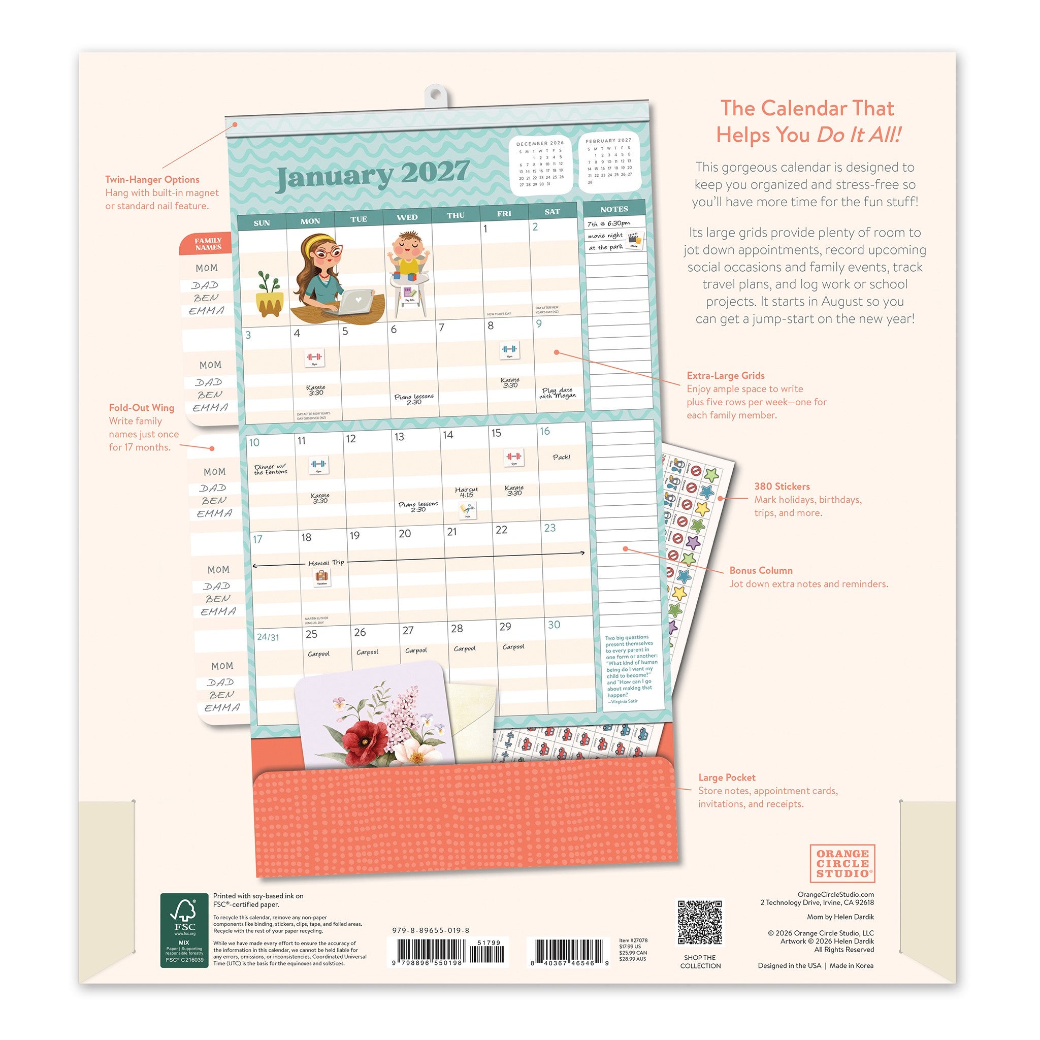 Mom Do It All 2026-2027 Wall Calendar