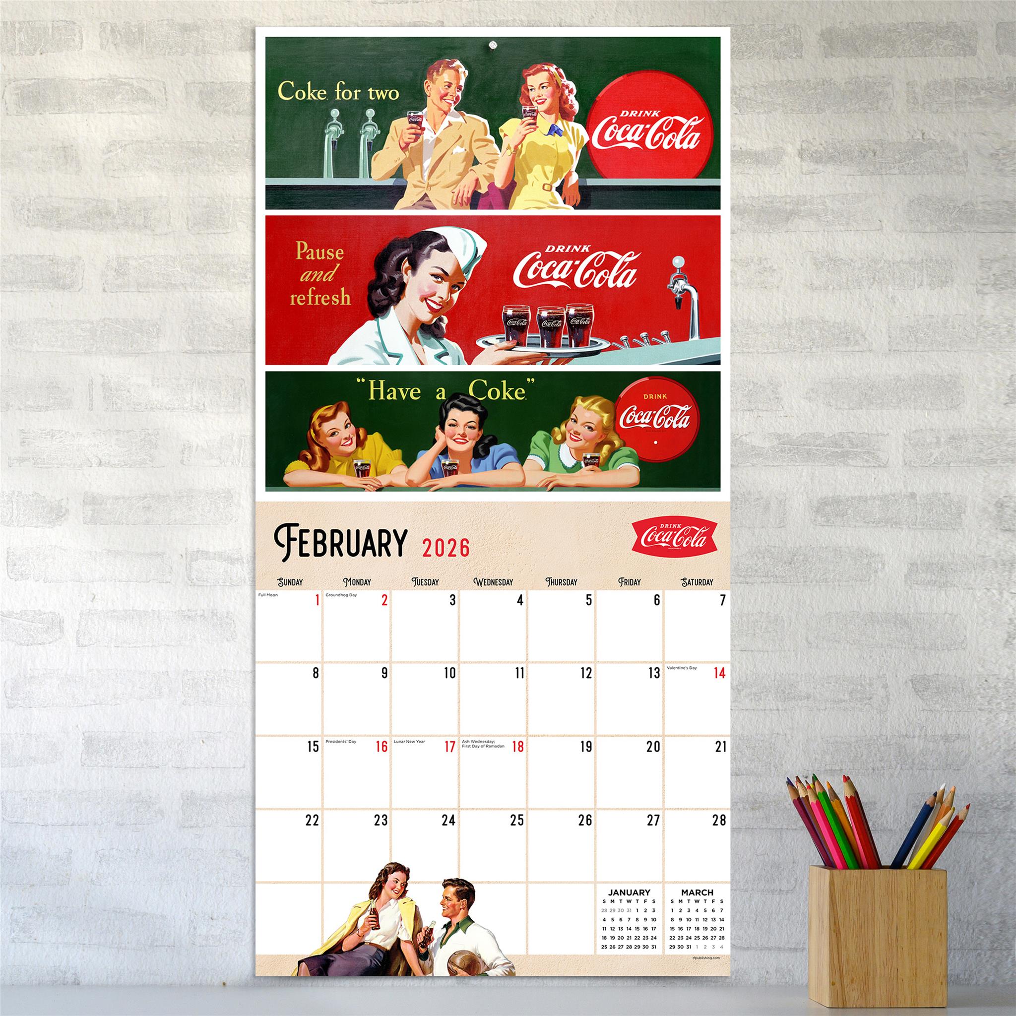 Coca Cola Vintage Nostalgia 2026 Wall Calendar - Online Only