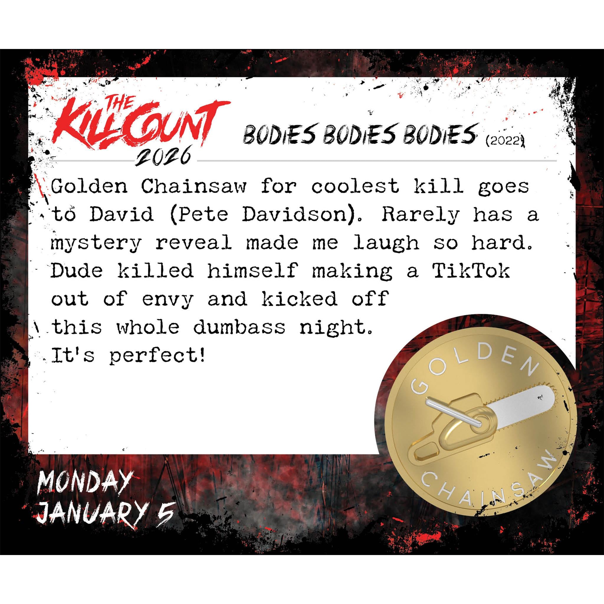 Golden Chainsaws And Dull Machetes 2026 Box Calendar - Online Only