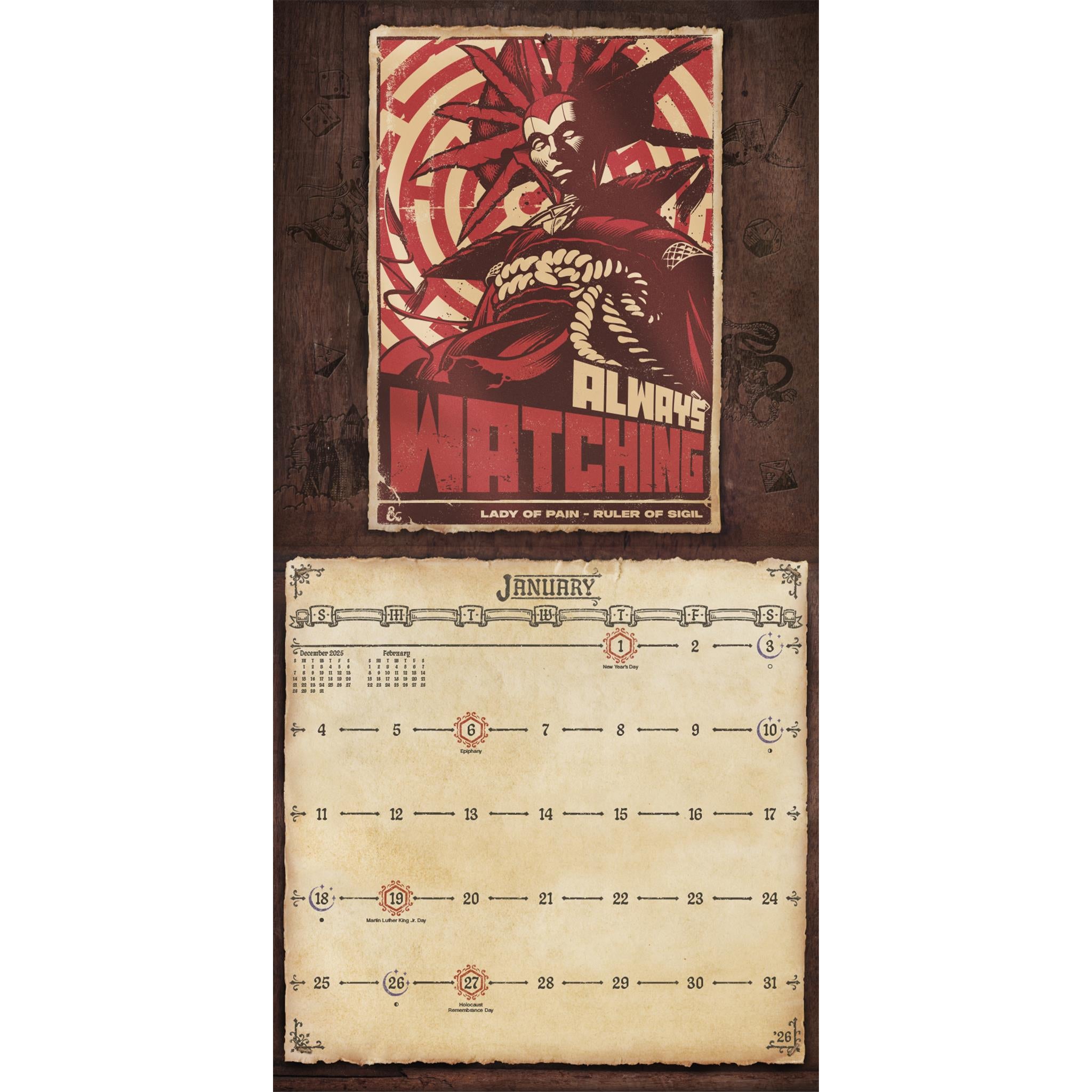 Dungeons And Dragons Classic 2026 Wall Calendar - Online Only