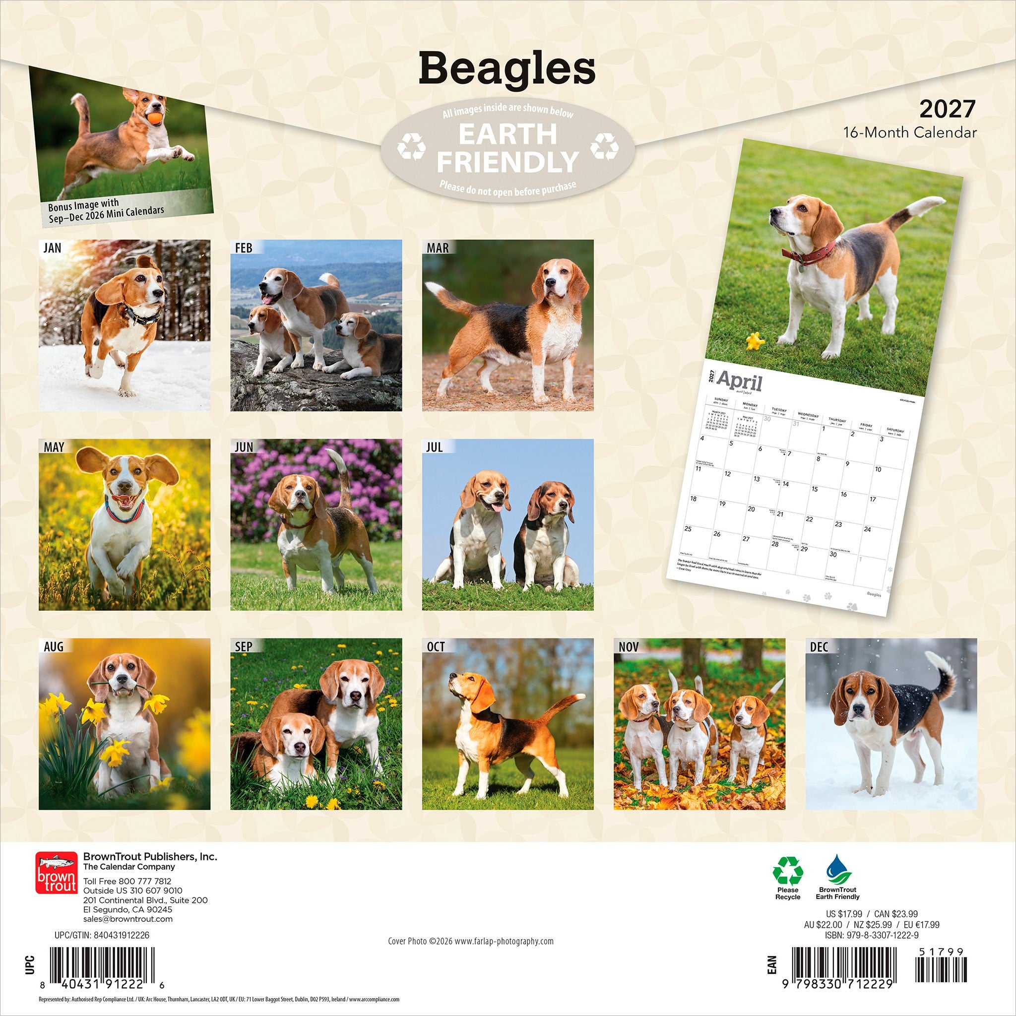 Beagles 2027 Wall Calendar
