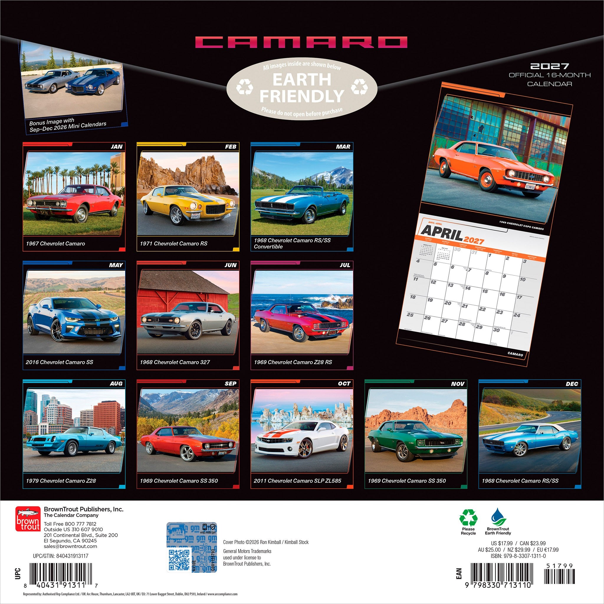 Camaro 2027 Wall Calendar