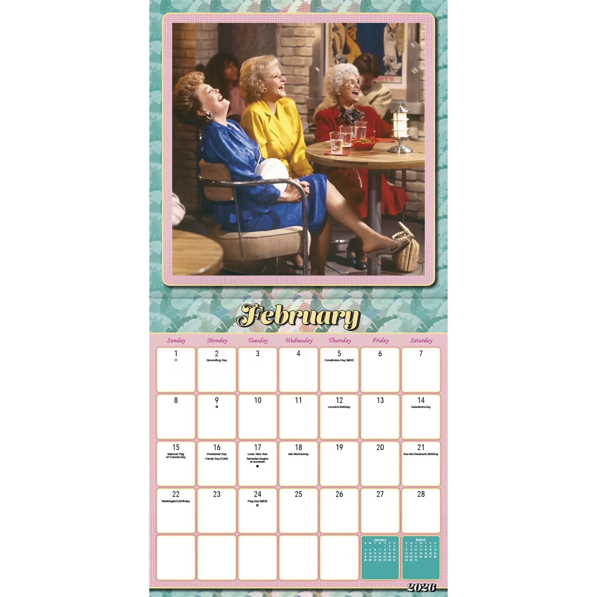 Golden Girls Exclusive with Print 2026 Deluxe Wall Calendar