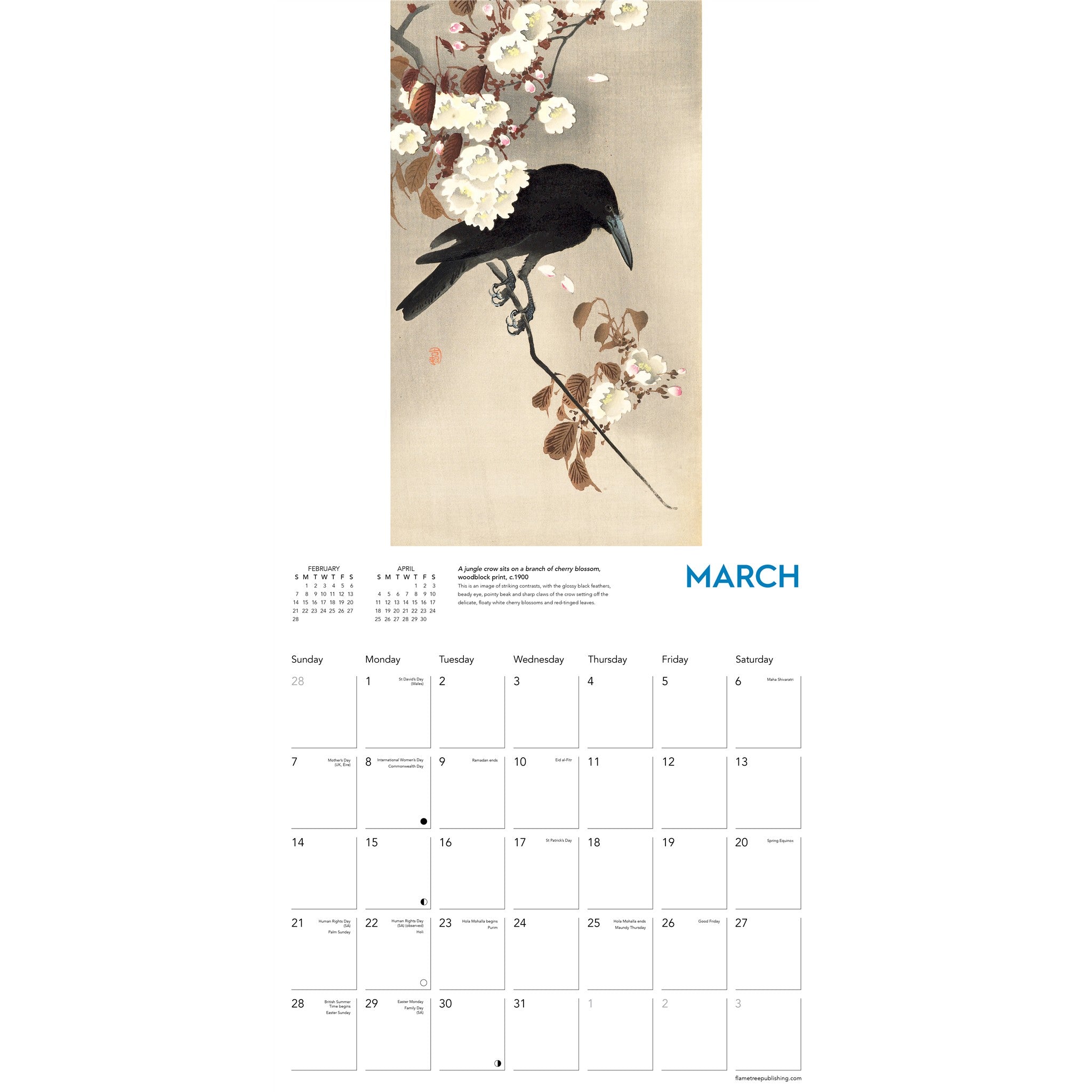 Japanese Printmaker Ohara Koson Ashmolean Museum 2027 Wall Calendar