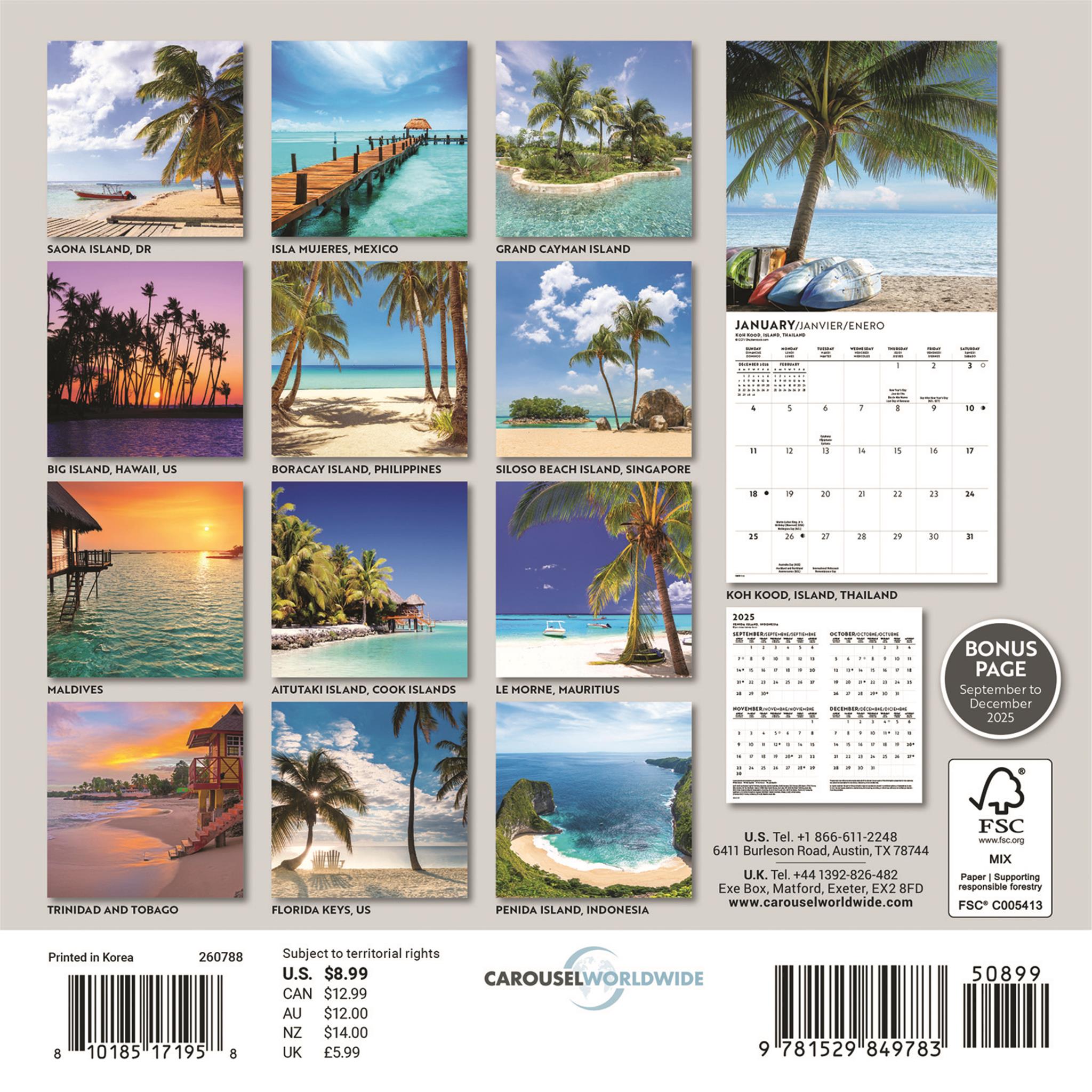Island Paradise 2026 Mini Calendar