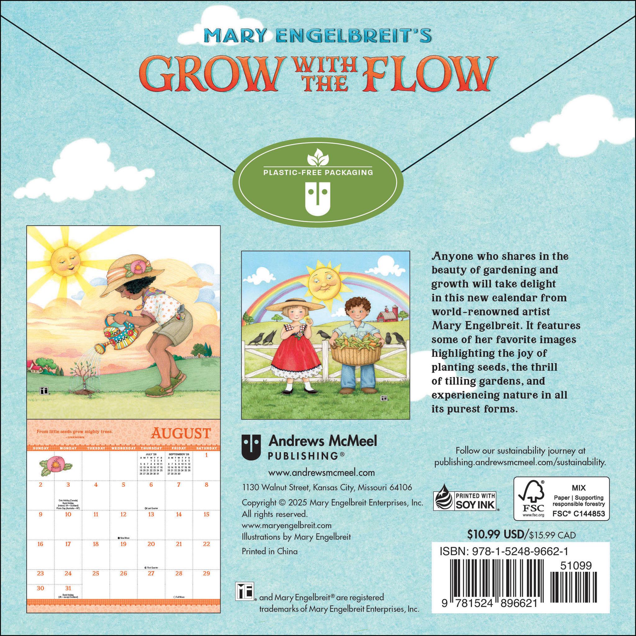 Mary Engelbreits Grow With The Flow 2026 Mini Calendar - Online Exclusive