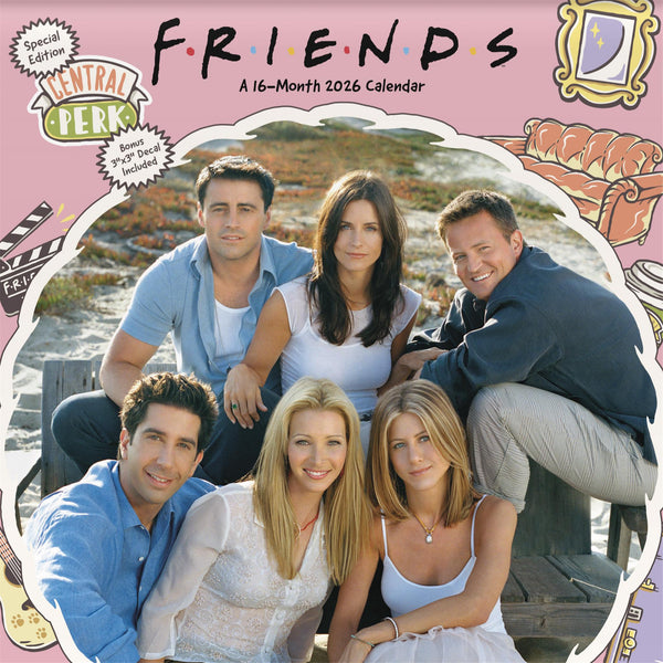 Friends Exclusive with Decal 2026 Deluxe Wall Calendar