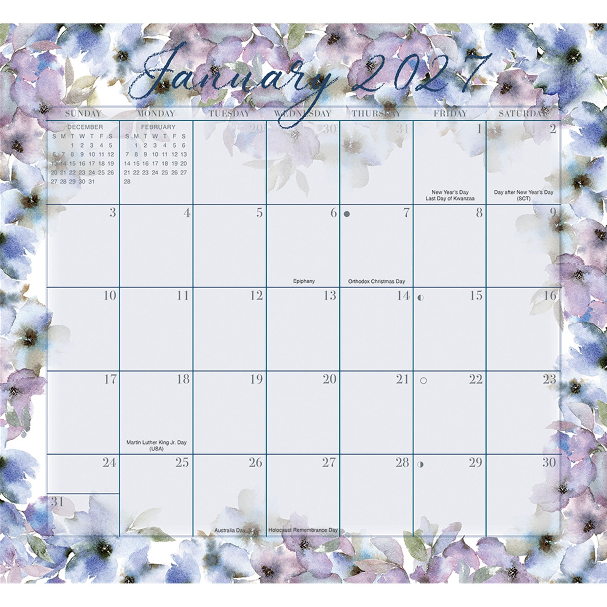 Floral Jumbo Magic Grip Exclusive 2026-2027 Wall Calendar