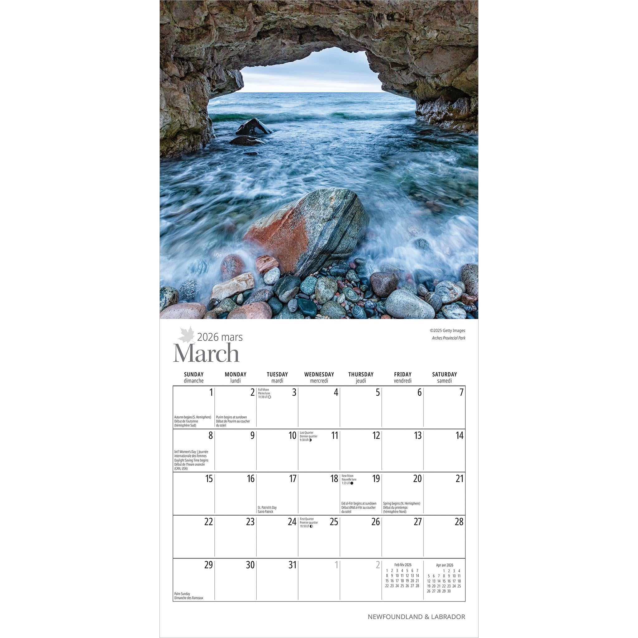 Newfoundland And Labrador 2026 Mini Calendar - Online Only