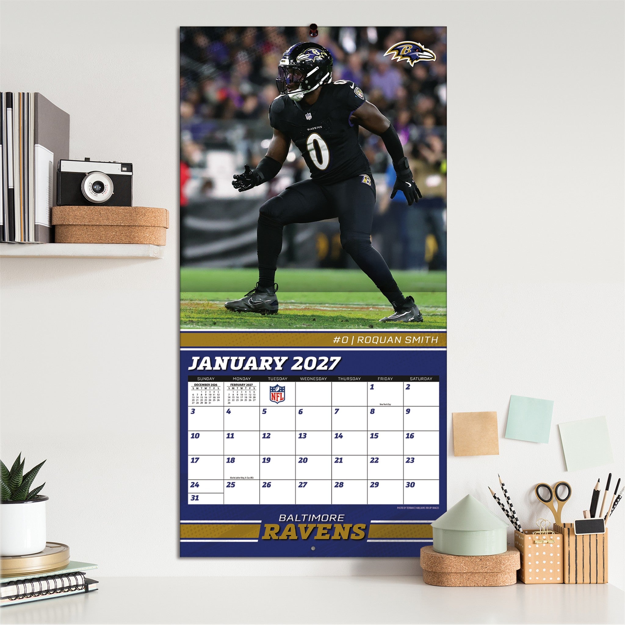 NFL Baltimore Ravens 2027 Wall Calendar