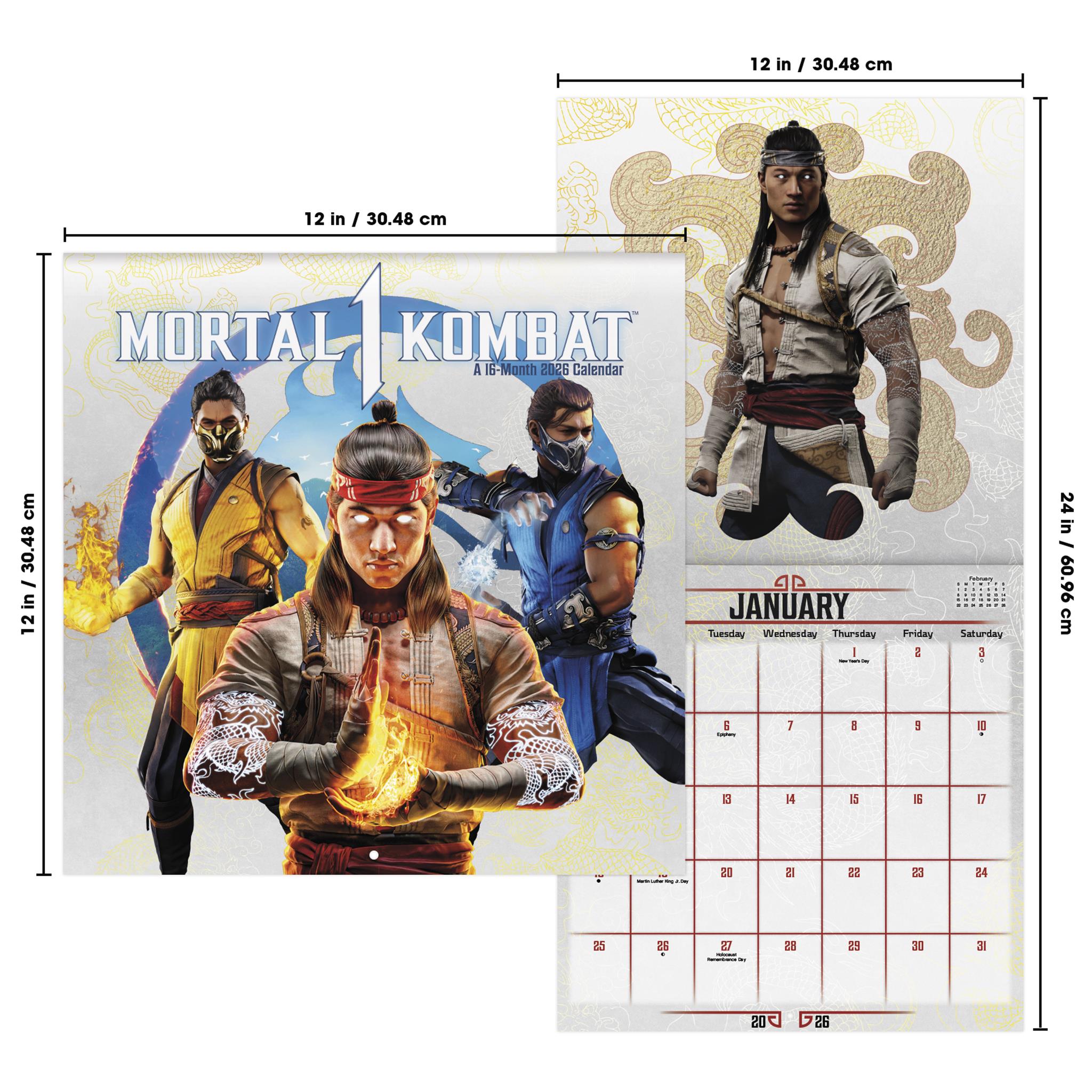 Mortal Kombat 2026 Wall Calendar - Online Only